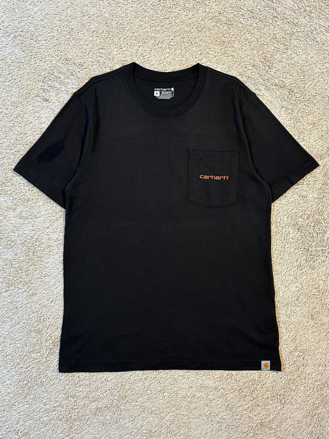 칼하트 CARHARTT 릴렉스핏 빅로고 반팔 티셔츠 블랙 상품이미지2