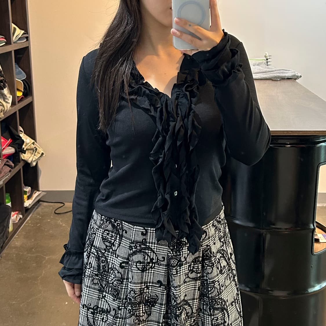 블랙 프릴 가디건 상품이미지2