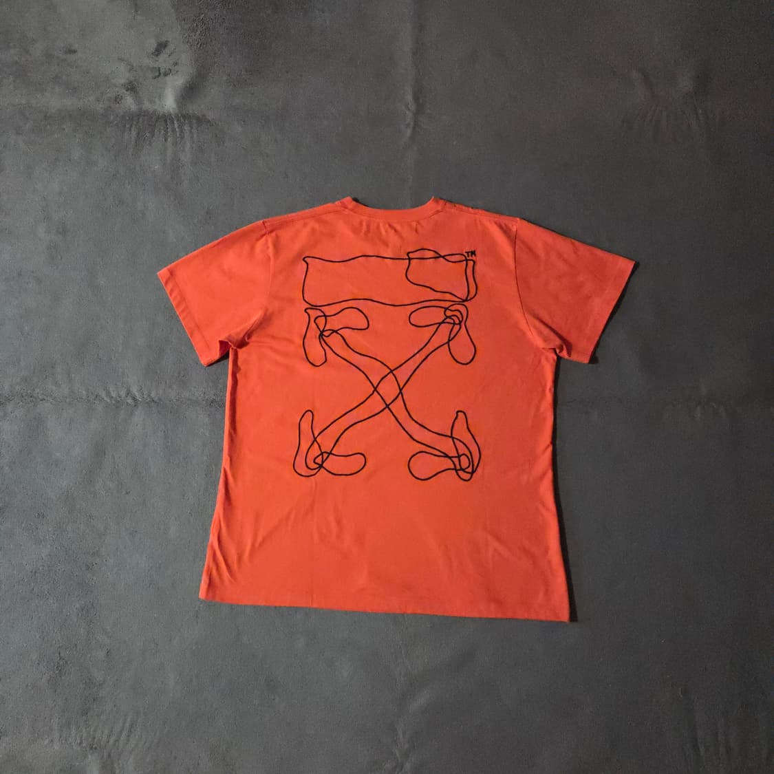 오프화이트 앱스트랙 애로우 오버 반팔 티셔츠 xs 오렌지 상품이미지2