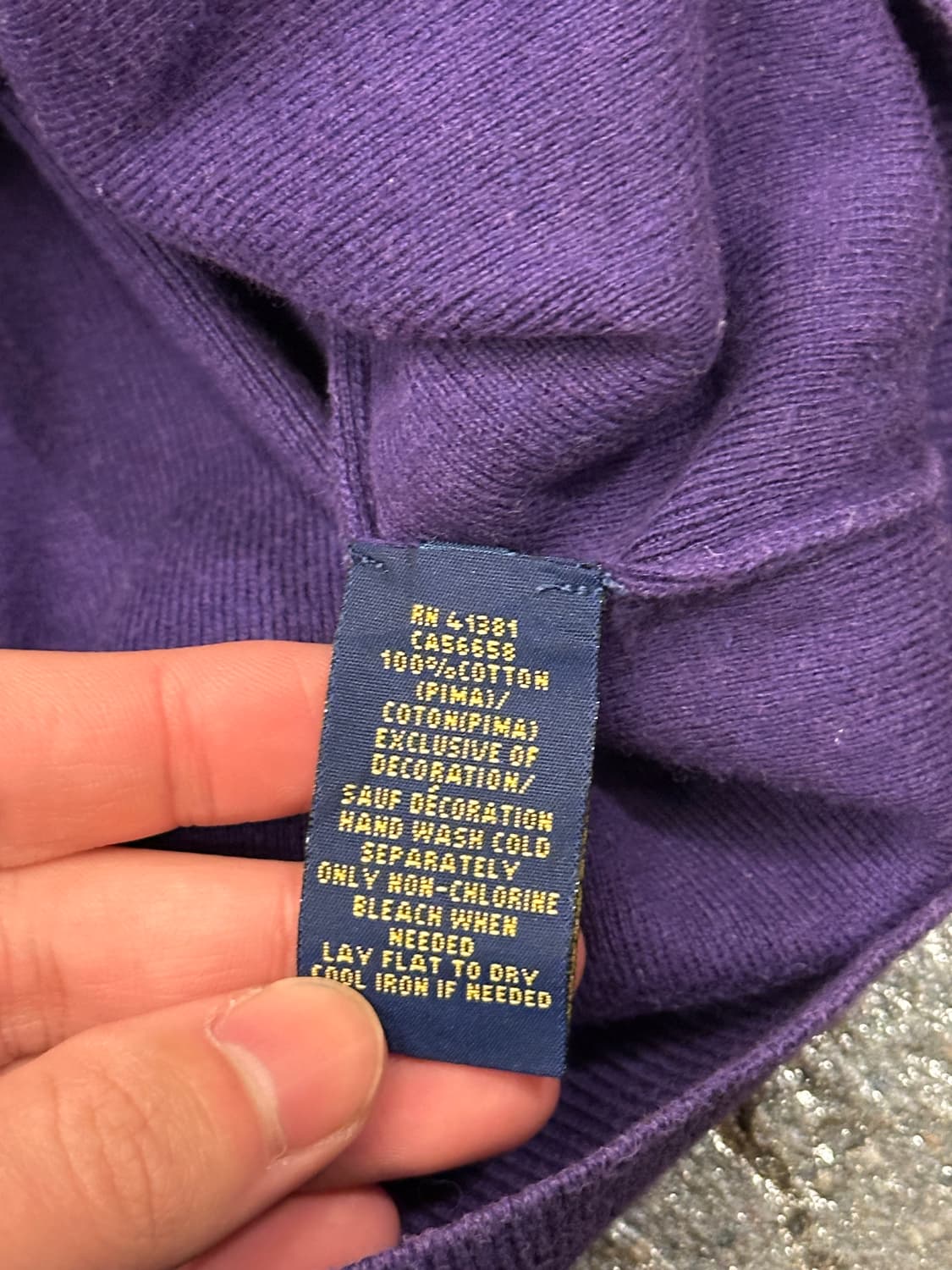 POLO 폴로 랄프로렌 피마코튼 니트 딥퍼플 XL 상품이미지5