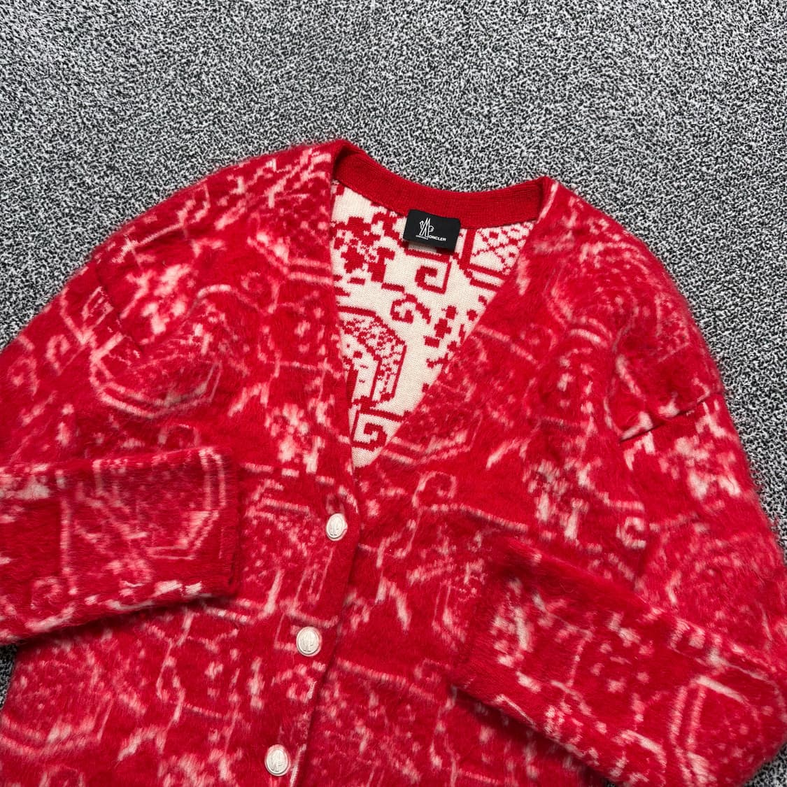 Name : 몽클레어 몽클레르 모헤어 패턴 각인버튼 가디건 :) 상품이미지3