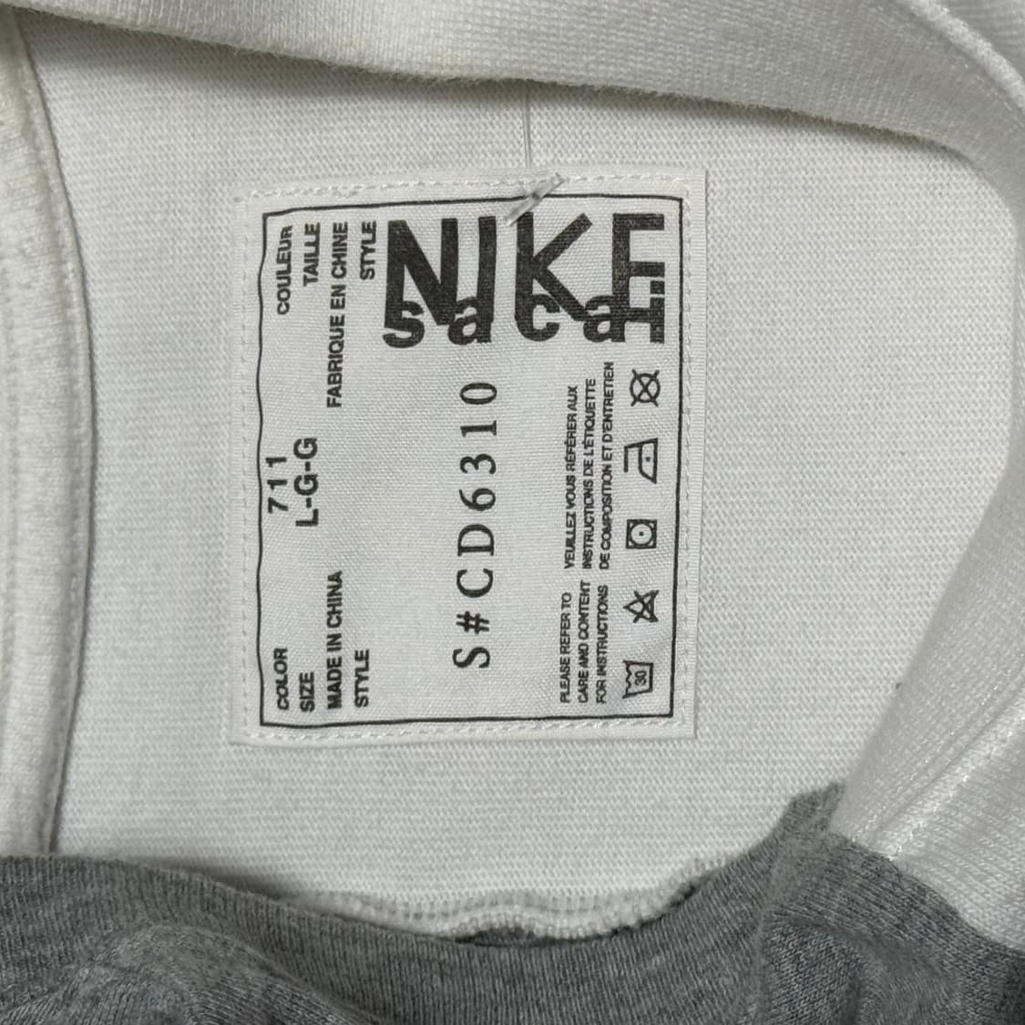 L 사카이 x 나이키 콜라보 하이브리드 반팔 티셔츠 상품이미지4