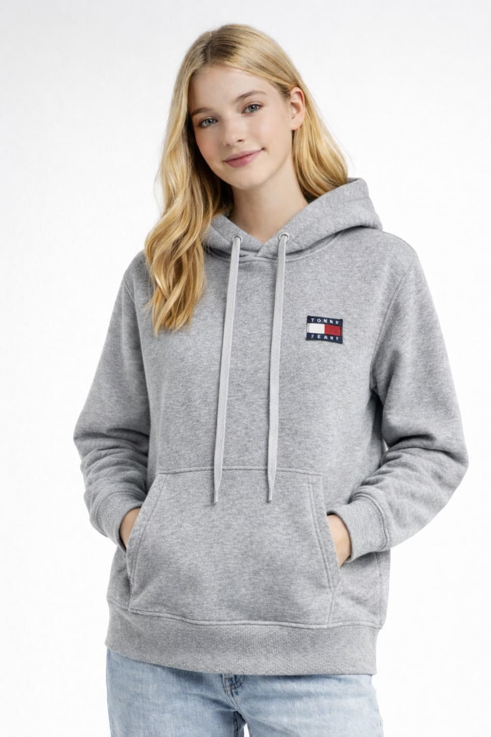 (시드니현지구입)타미진스 로고패치 기모후디 S (헤더그레이) 상품이미지1