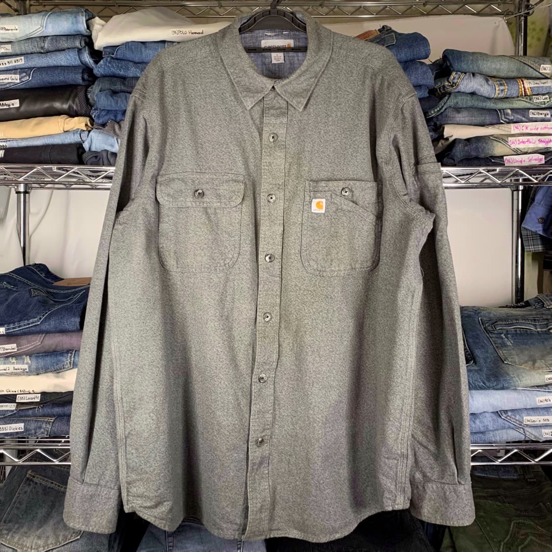 [L] 칼하트 릴렉스드핏 멀티포켓 플란넬 워크셔츠 상품이미지2