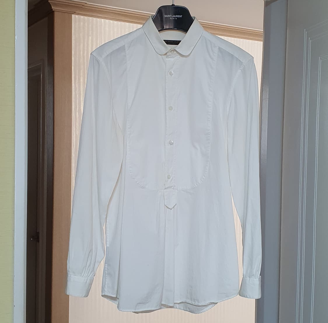 버버리 프로섬 화이트 포플린 턱시도 셔츠 38 상품이미지1