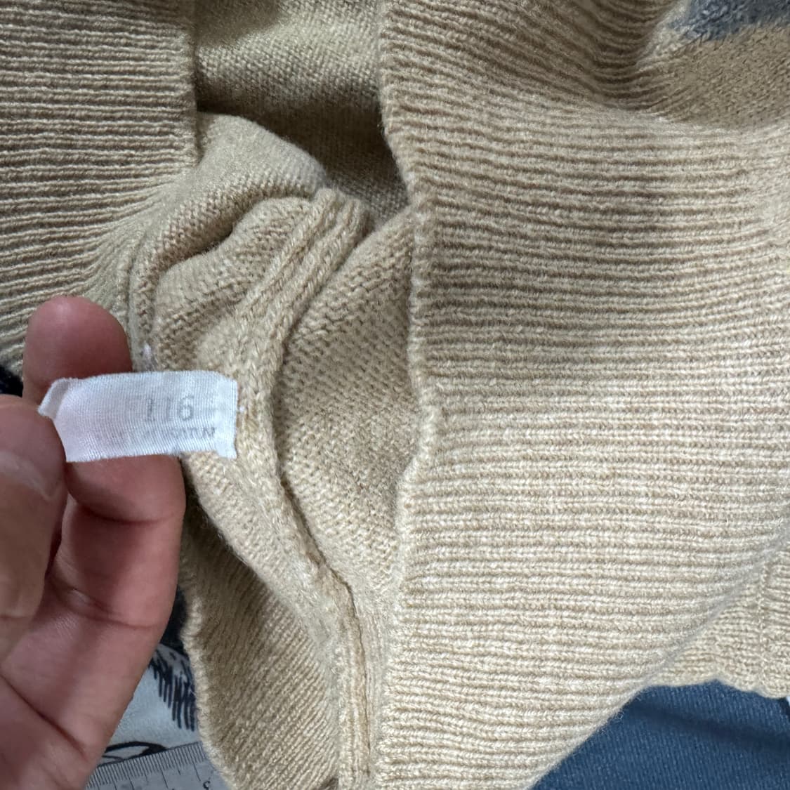 L.L.Bean 엘엘빈 램스울 아가일 니트조끼 L사이즈  상품이미지3