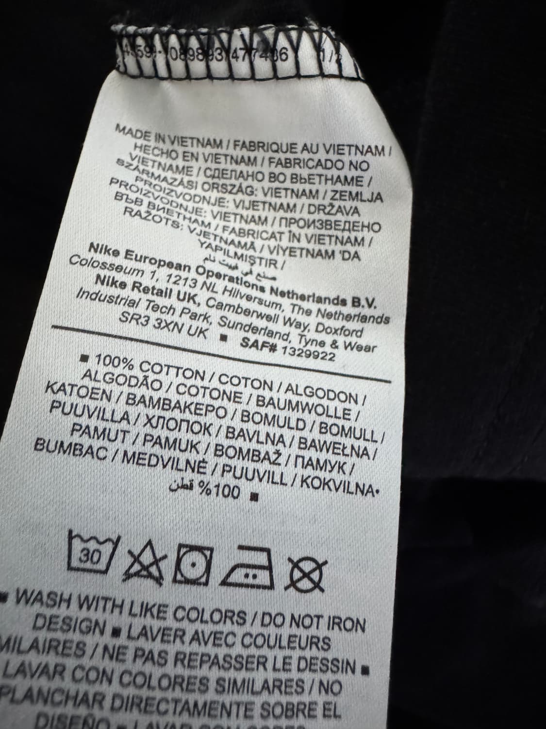 여성 나이키 Nike 빅 로고 크롭 반팔 티셔츠 L 블랙 상품이미지5