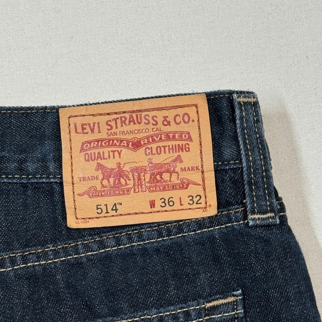 36inch) 리바이스 514 슬림 스트레이트 진청 데님 청바지 상품이미지3