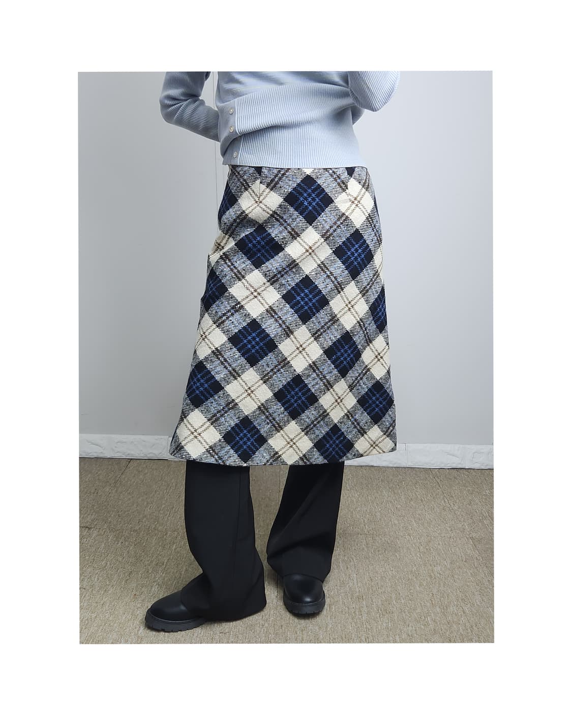 체크 울 스커트 상품이미지1