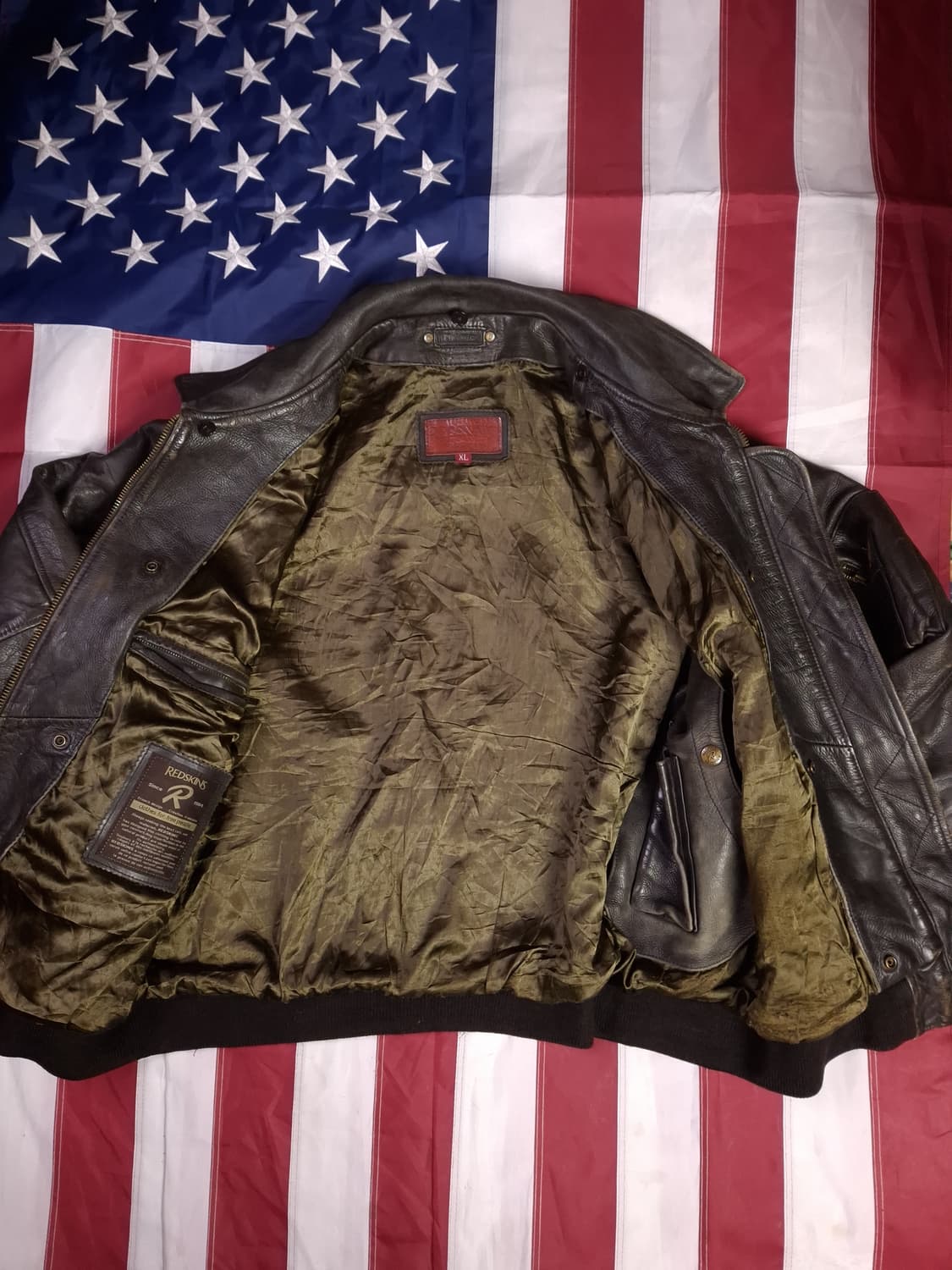 80's REDSKINS 리얼레더 항공자켓 상품이미지8