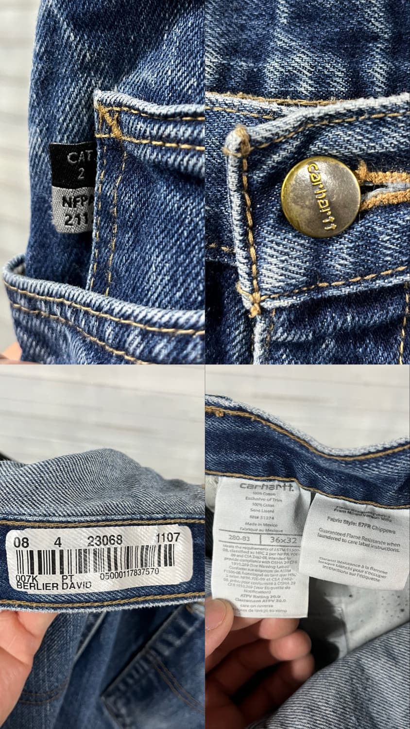 Carhartt deinm Mexico made  상품이미지7