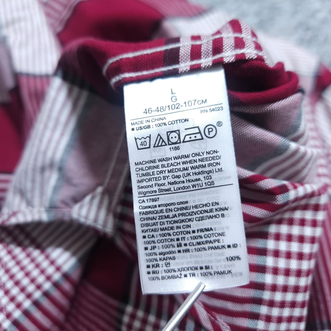 바나나리퍼블릭) L(105) 남자 체크셔츠남방 / 왕눈이샵 상품이미지10