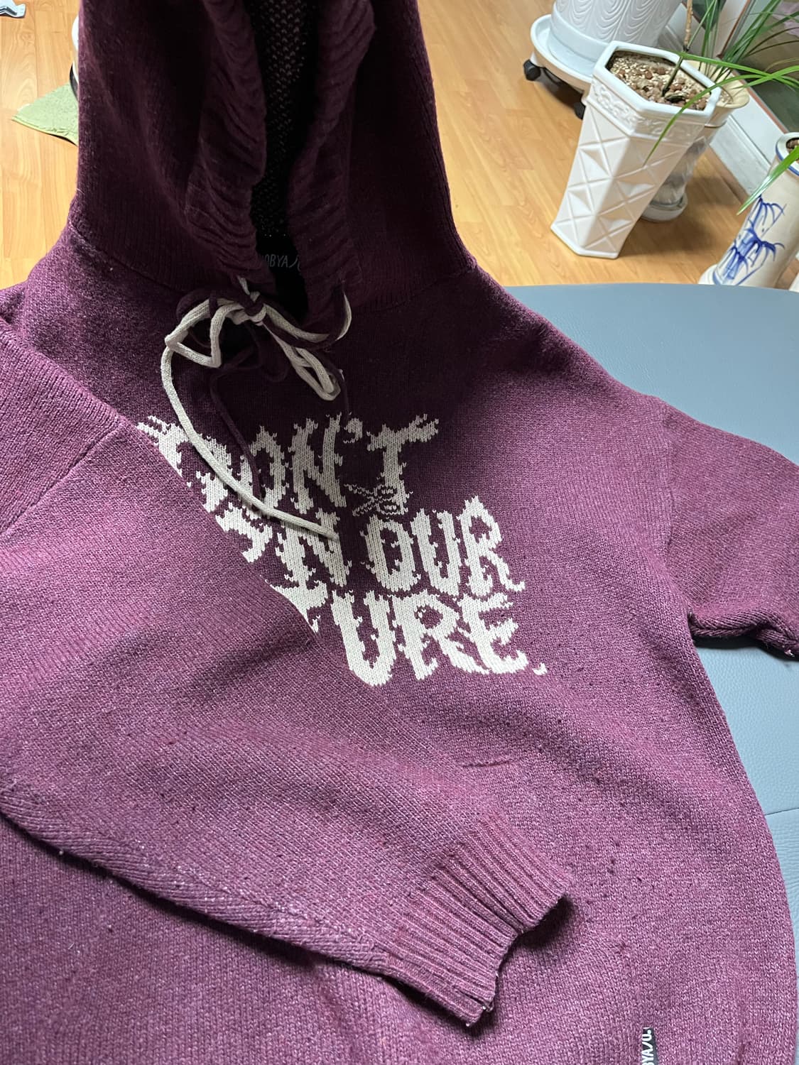 아조바이아조 후드티 L사이즈 버건디 상품이미지3