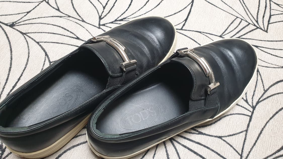 토즈 블랙 더블T 가죽 여성 슬립온 37 235~40 상품이미지3