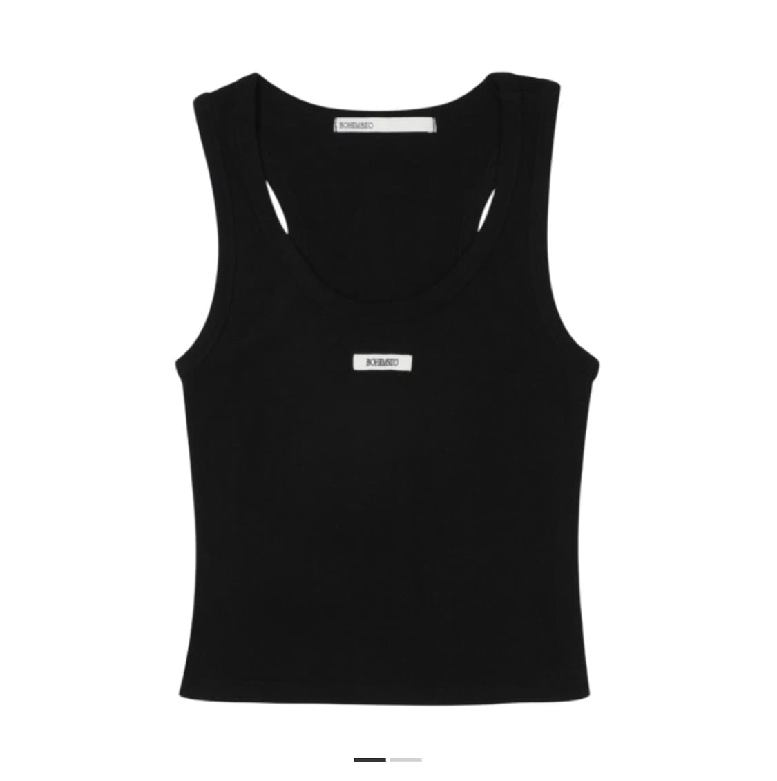 보헤미안 서울 베이직 슬리브리스 크롭 탑 블랙 상품이미지1