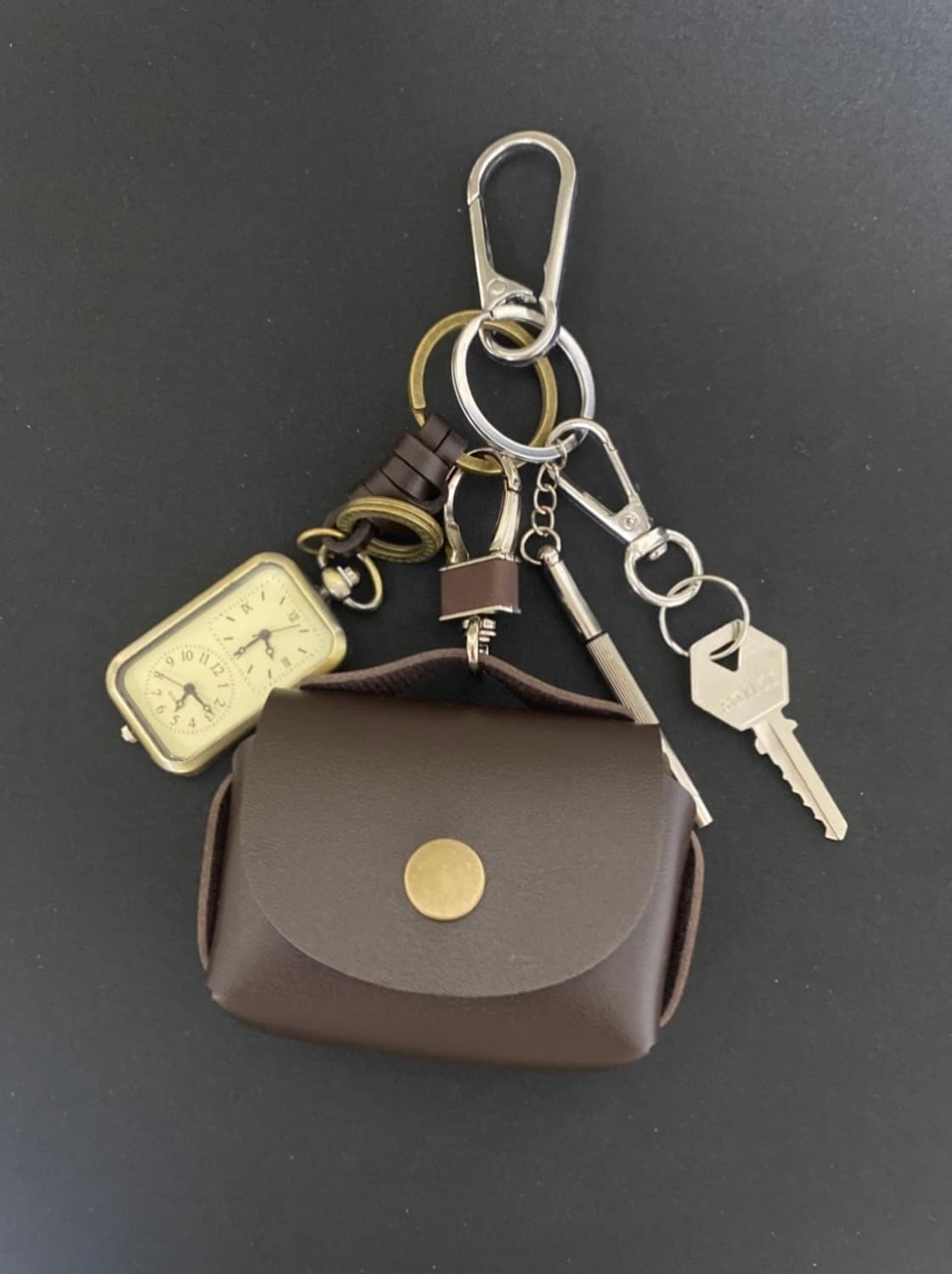 빈티지 파우치 시계 키링 상품이미지1
