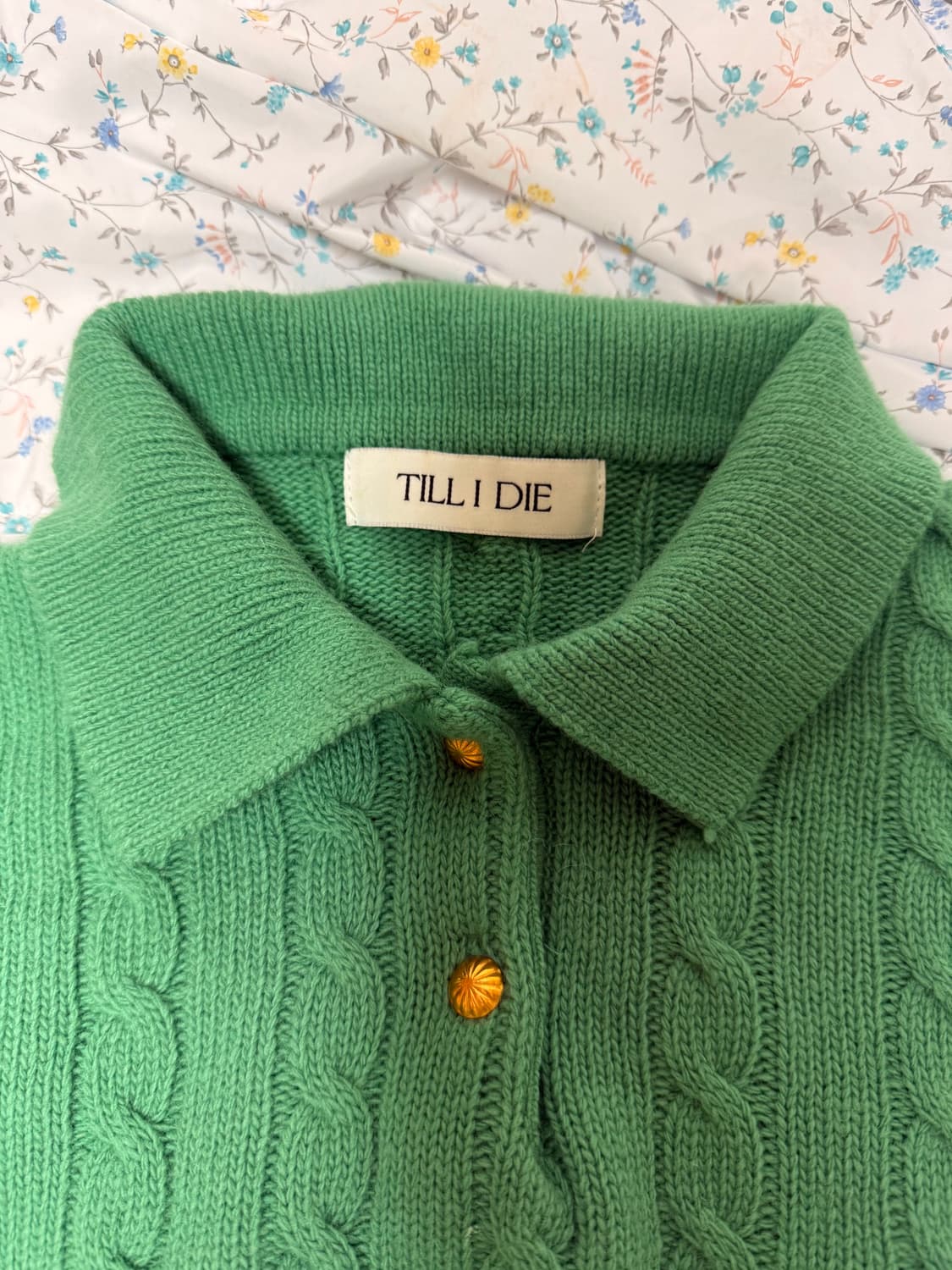 틸아이다이 케이블 니트 그린 상품이미지8