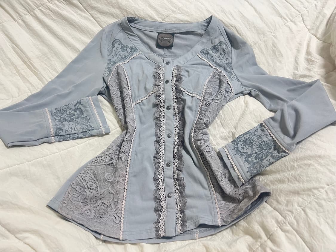 오즈 안젤로 레이스 탑 가디건 상품이미지1