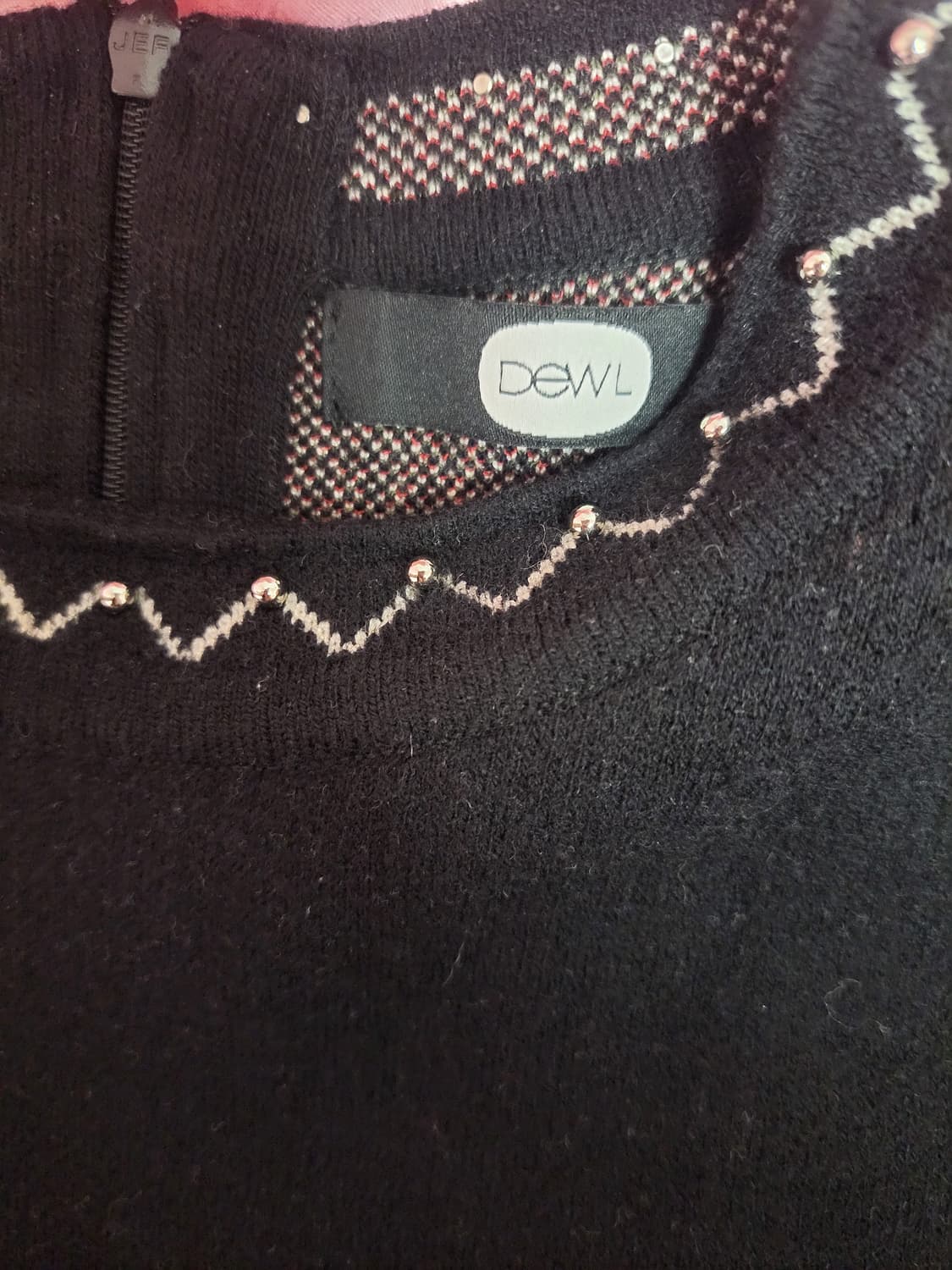 급처상태좋음!듀엘 이성경,장예원아나운서 장미 니트 긴팔 원피스 레니본st 상품이미지4