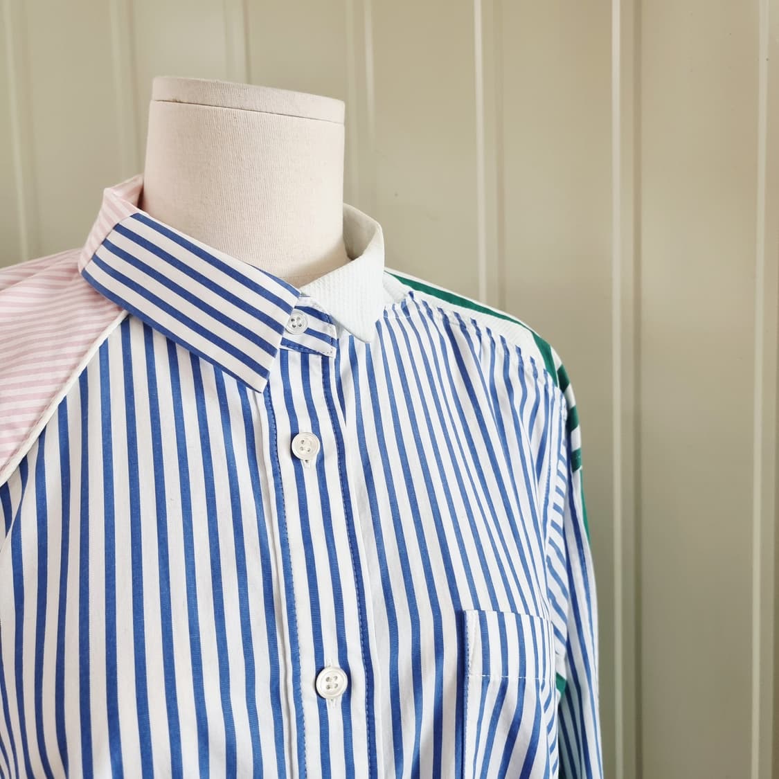 사카이 sacai 숄더트임 언발란스 셔츠원피스 (55-66/2) 상태최상 상품이미지7