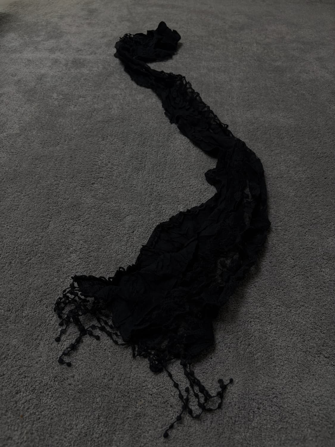 Vintage v-kei punk mood black scarf 상품이미지1