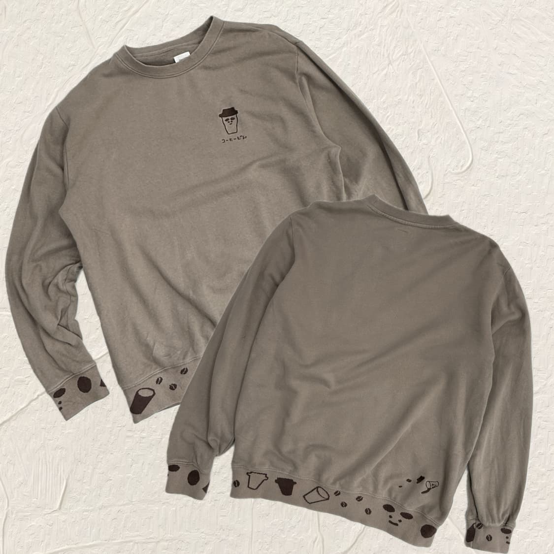 ☕️재팬 빈티지 코히 브라운 맨투맨☕️ 커피 자수 러블리 그런지  상품이미지1