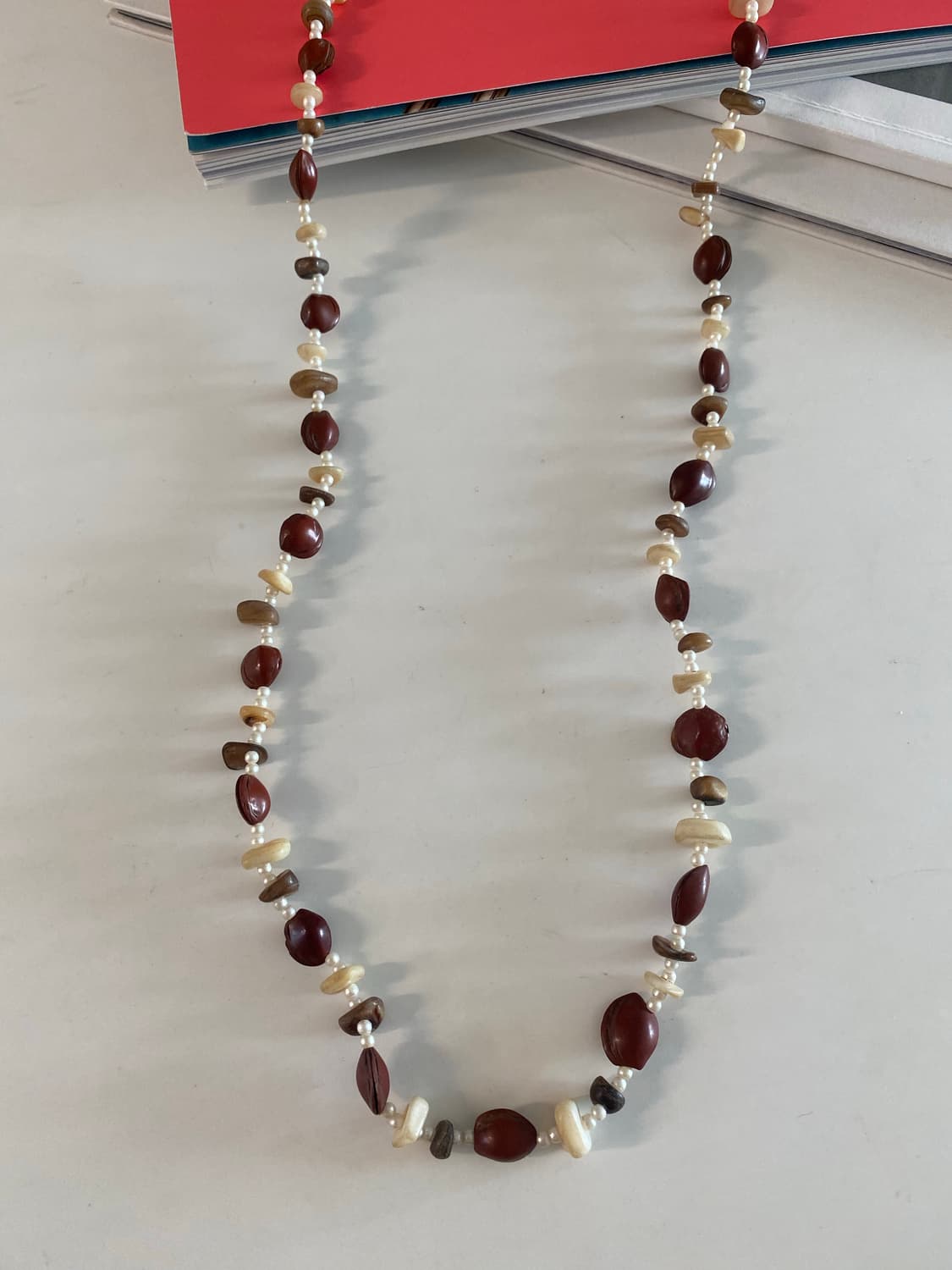 천연 씨앗 비즈 목걸이 롱 네크레스 빈티지 상품이미지1