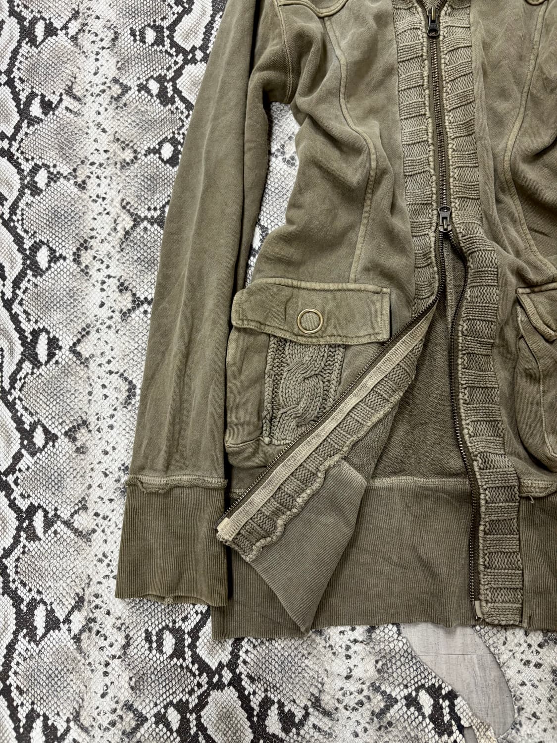 “Back Number” Y2K Khaki 2-way hooded Zip 상품이미지2