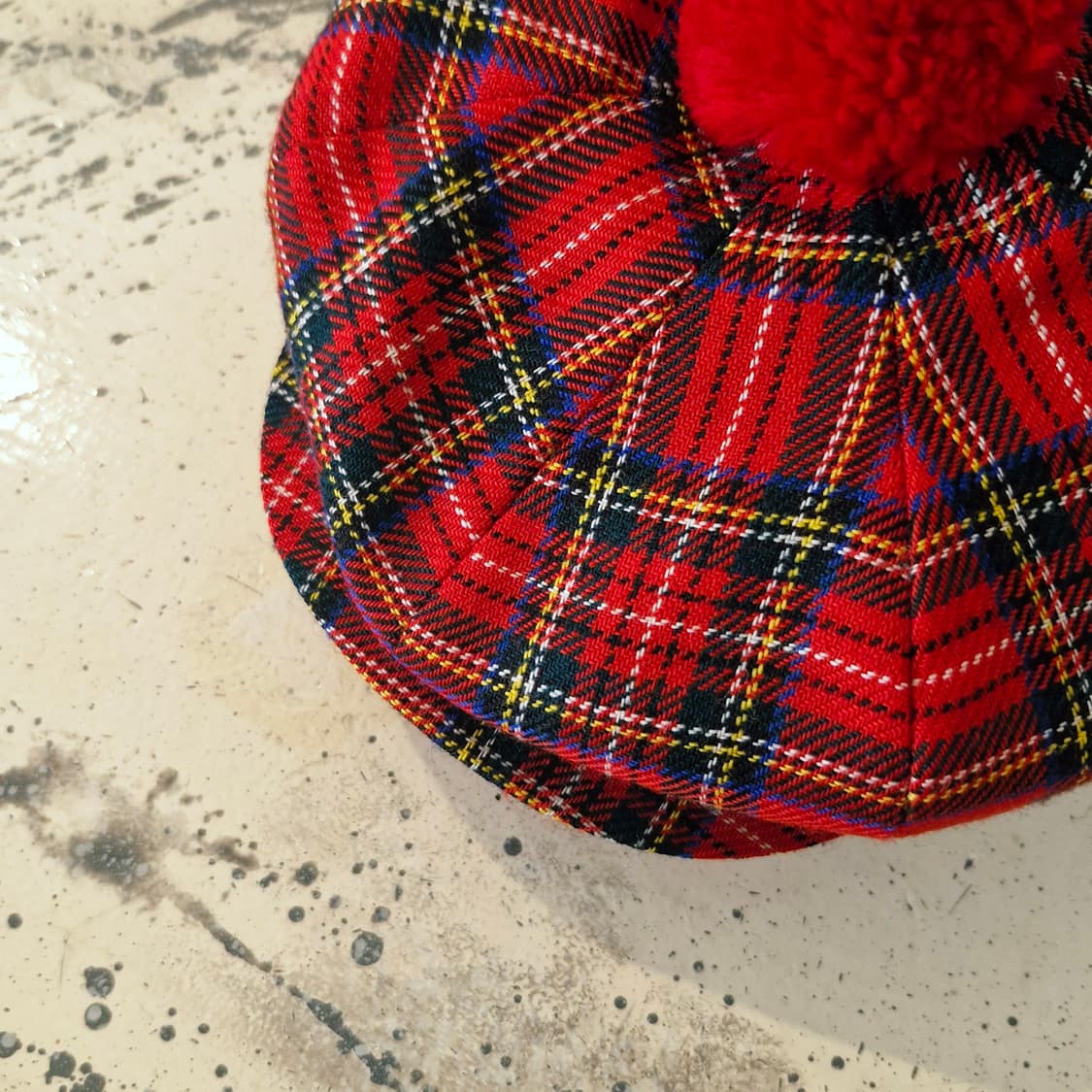 레드 타탄 체크 울 헌팅캡 빵모자 상품이미지5