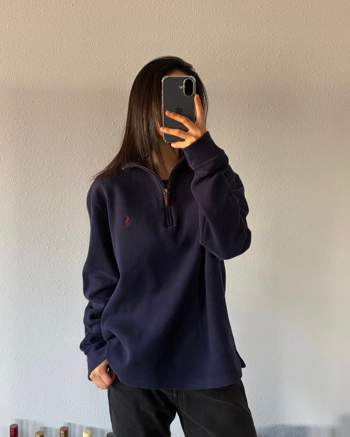 [M]폴로 랄프로렌 하프집업 반집업 코튼 니트 navy 상품이미지1