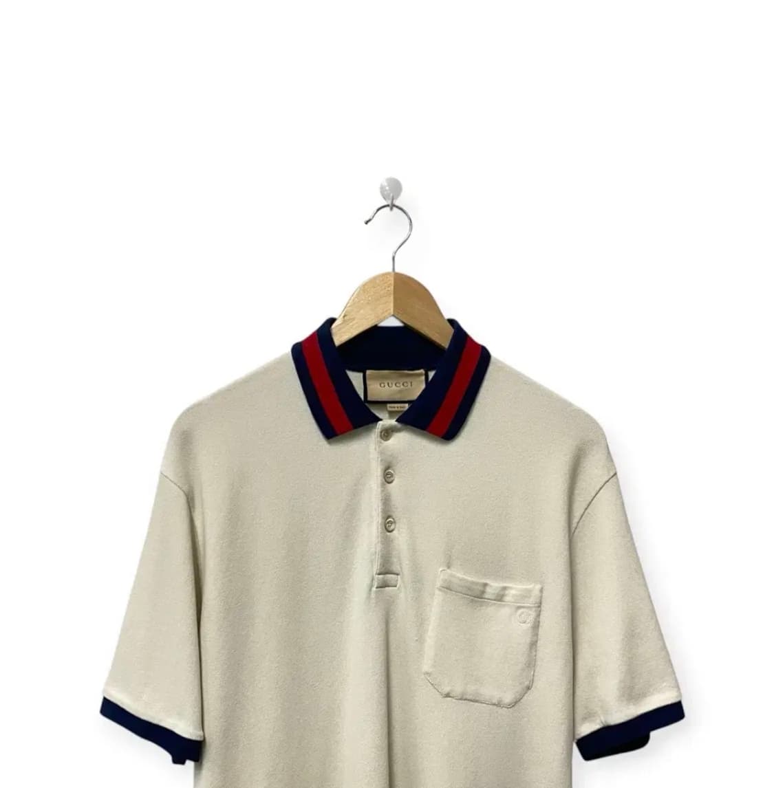 구찌 Gucci 카라 코튼 피케 티셔츠 L 상품이미지3