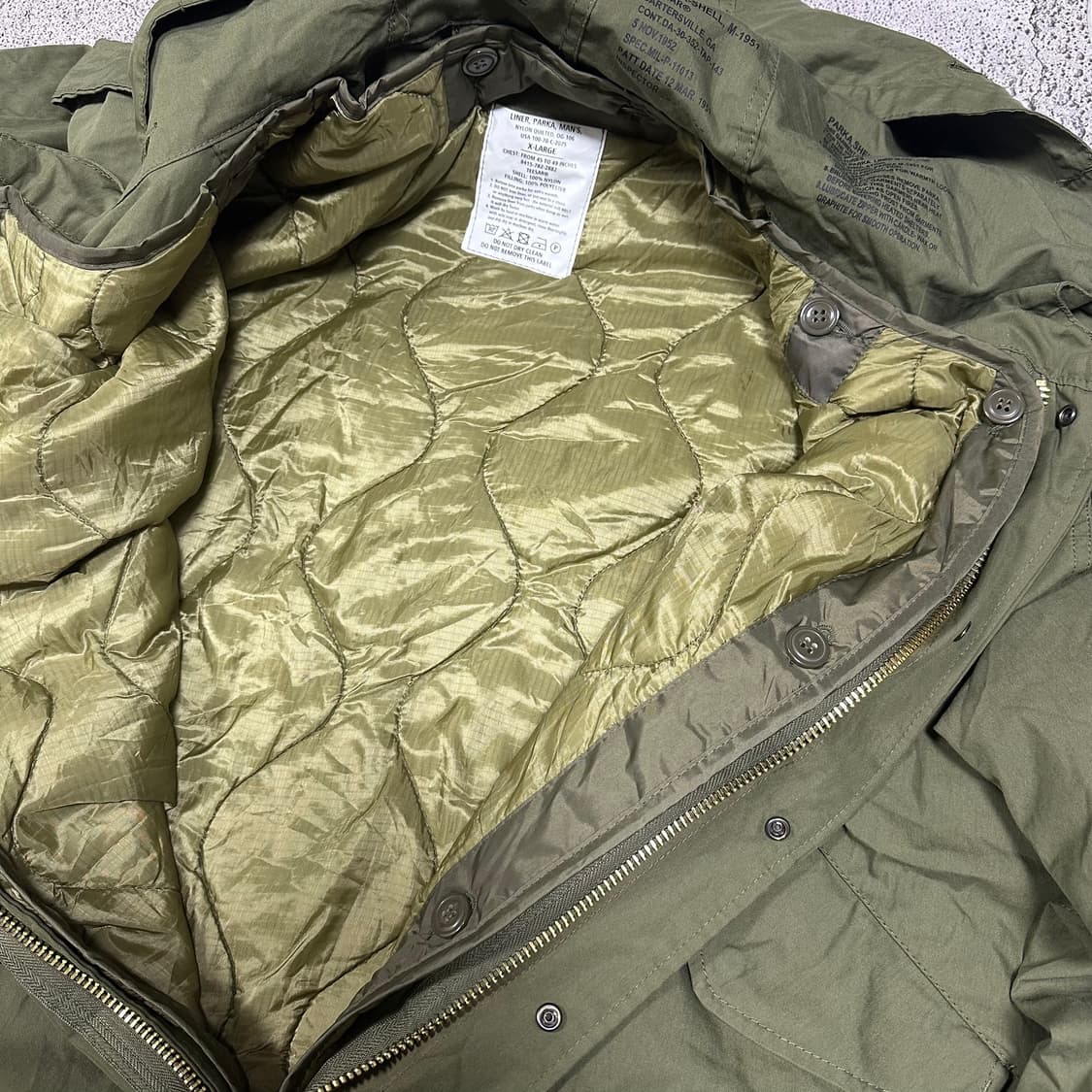 ✨ (내피포함) 미군 US 오리지널 M-1951 피쉬테일 개파카 야상  상품이미지4