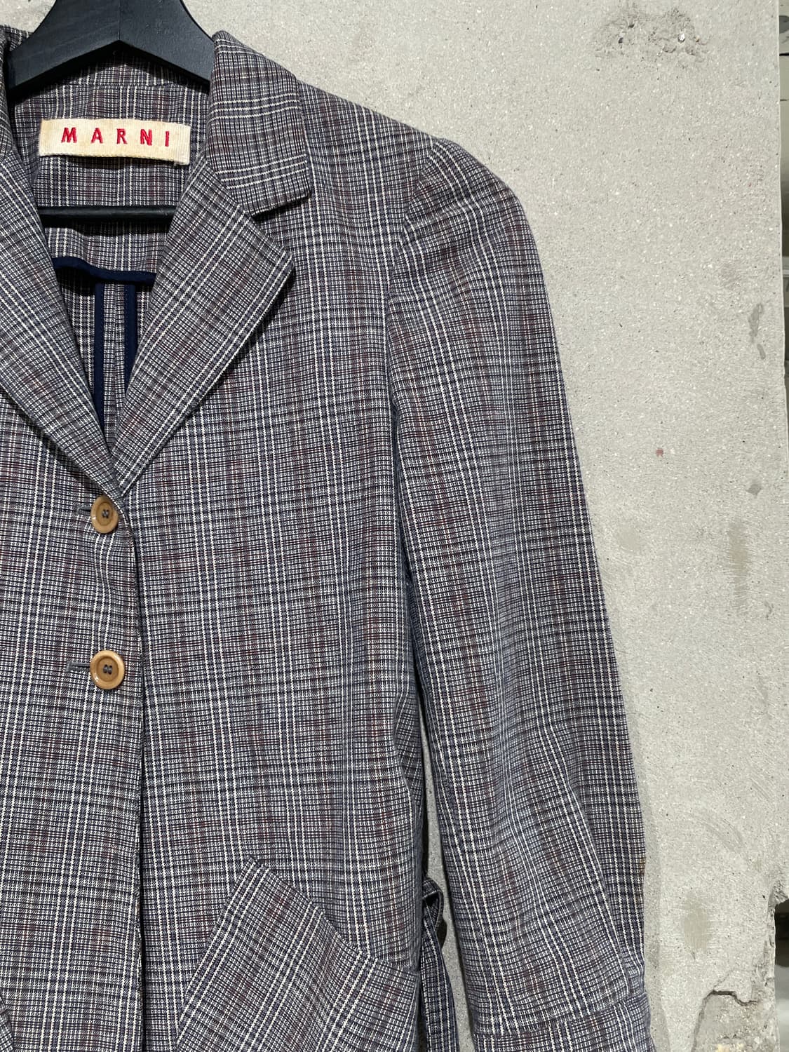 마르니 그레이 웨이스트 밴드 체크 자켓 상품이미지3