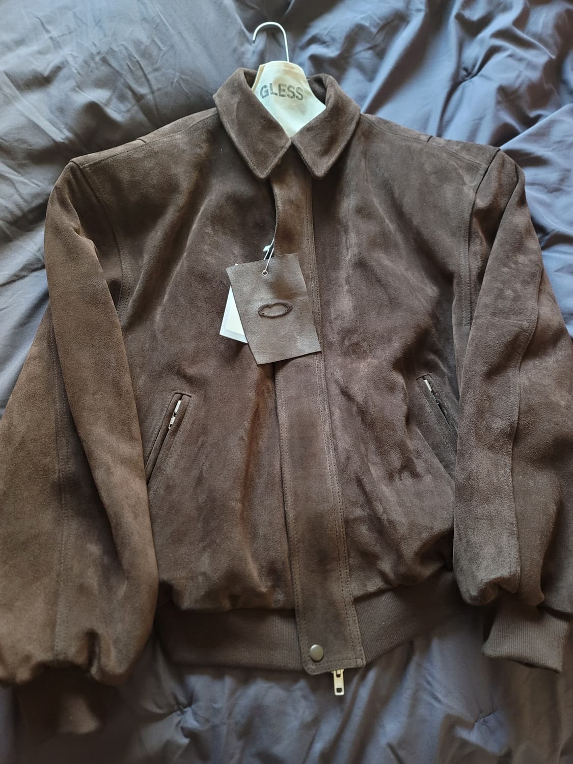 [0]GLESS 글레스 스웨이드 봄버 딥브라운 상품이미지5