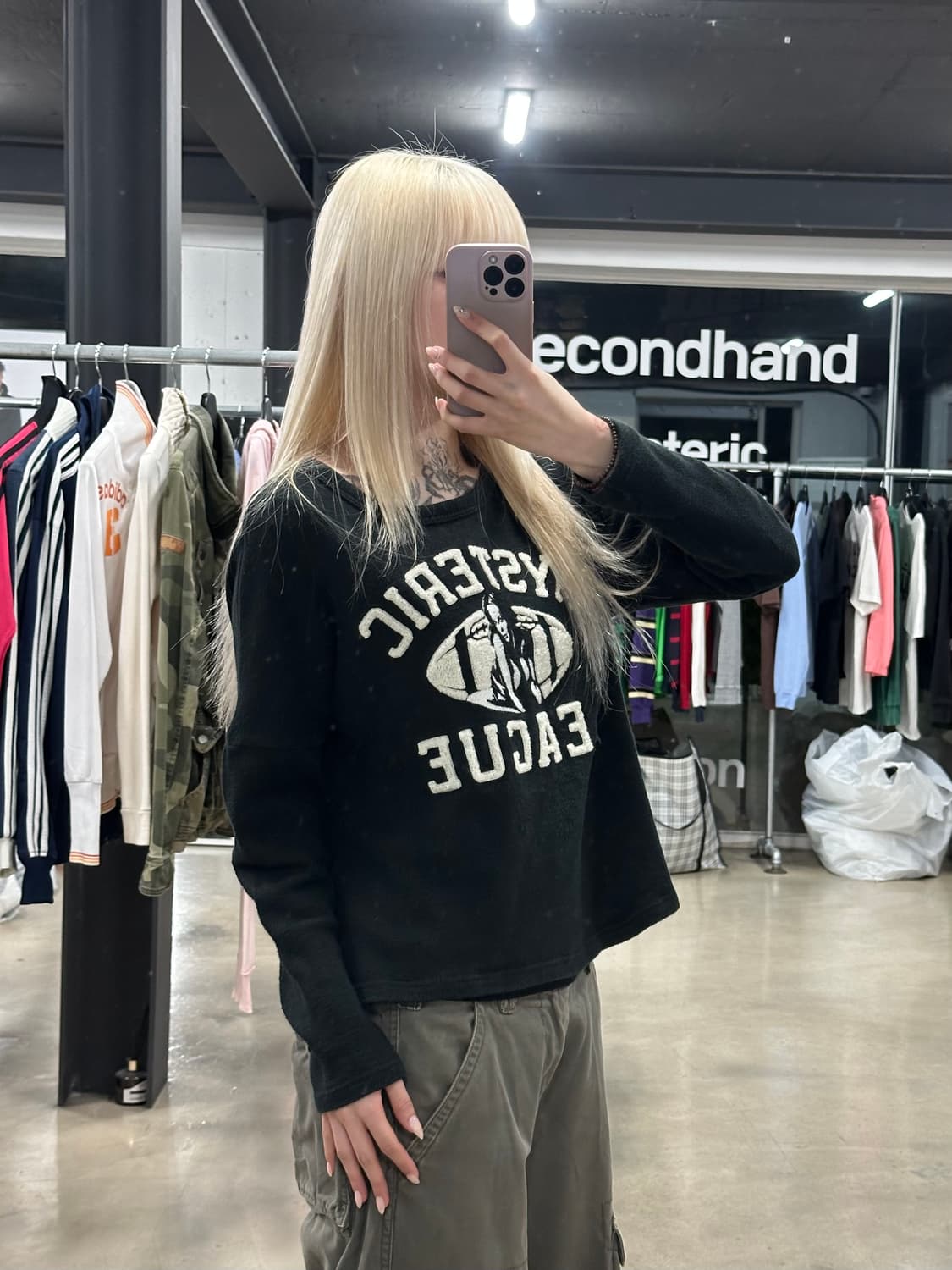 히스테릭 글래머 럭비 패치 히스걸 긴팔 니트 상품이미지3