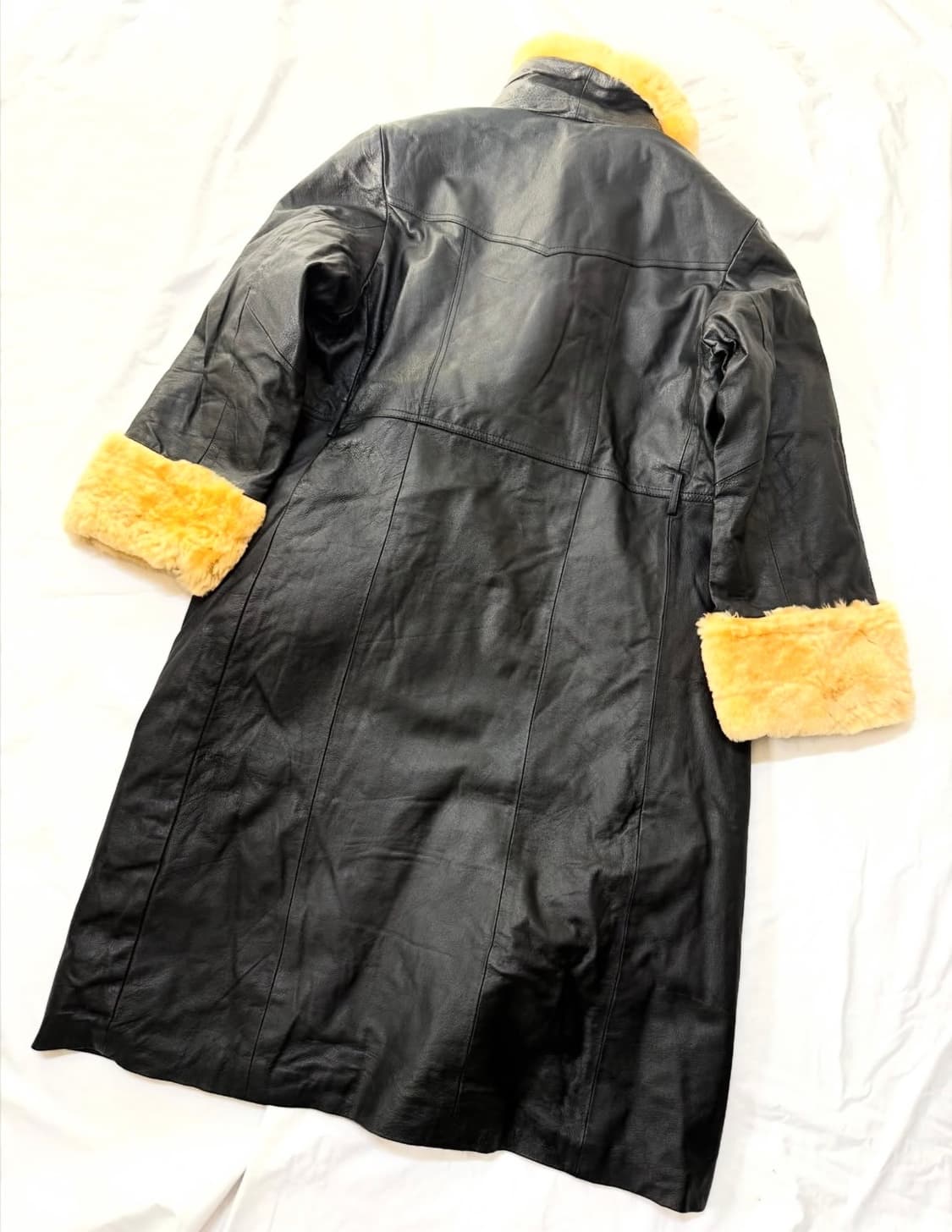 퍼 트림 레더 코트 상품이미지2