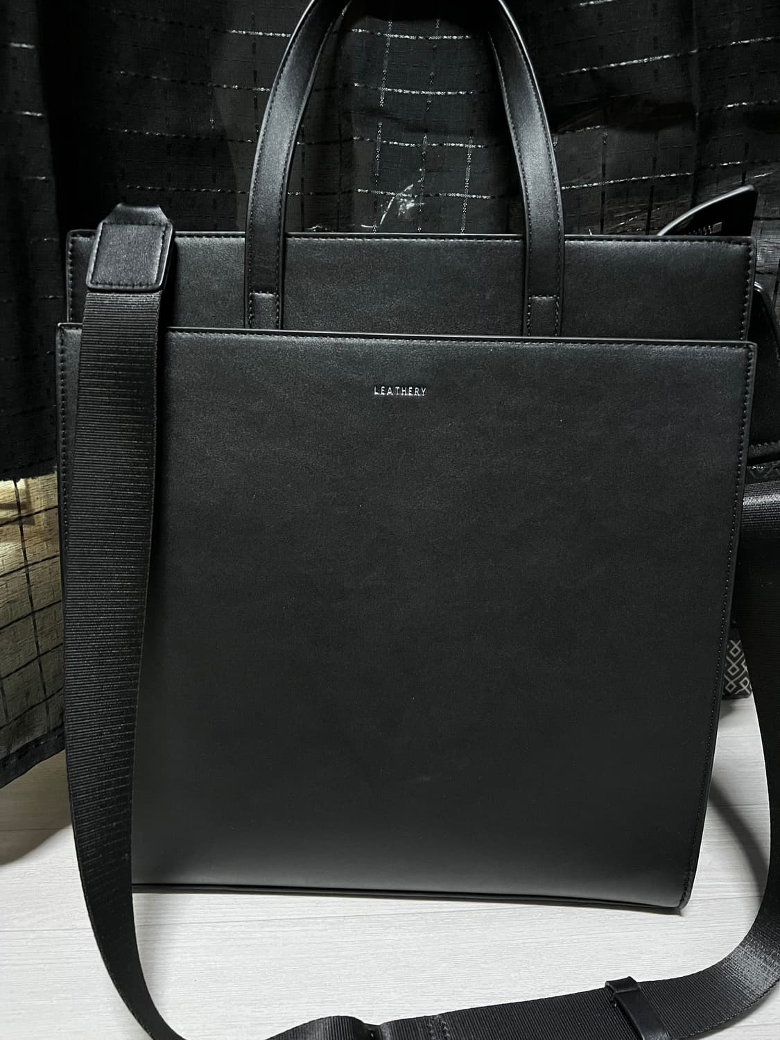 LEATHERY 레더리 블랙 토트백 숄더백 상품이미지2