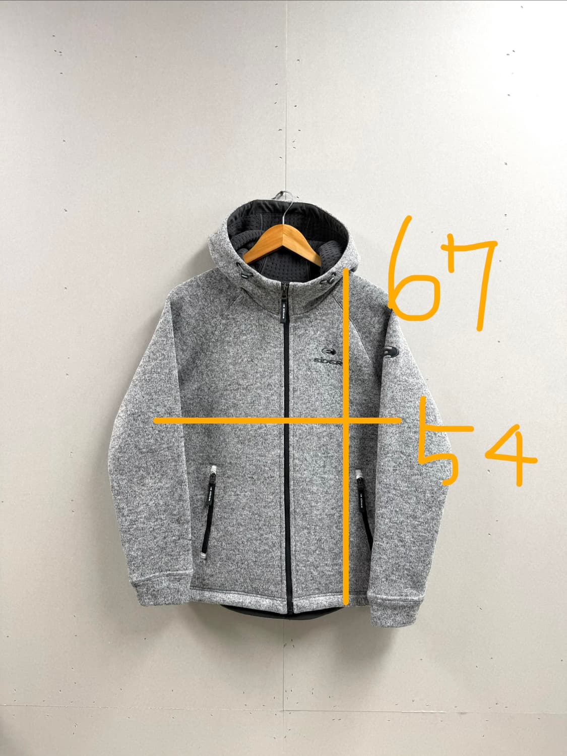 남성 L 100 / 아이더 플리스 후드 집업 그레이 상품이미지2