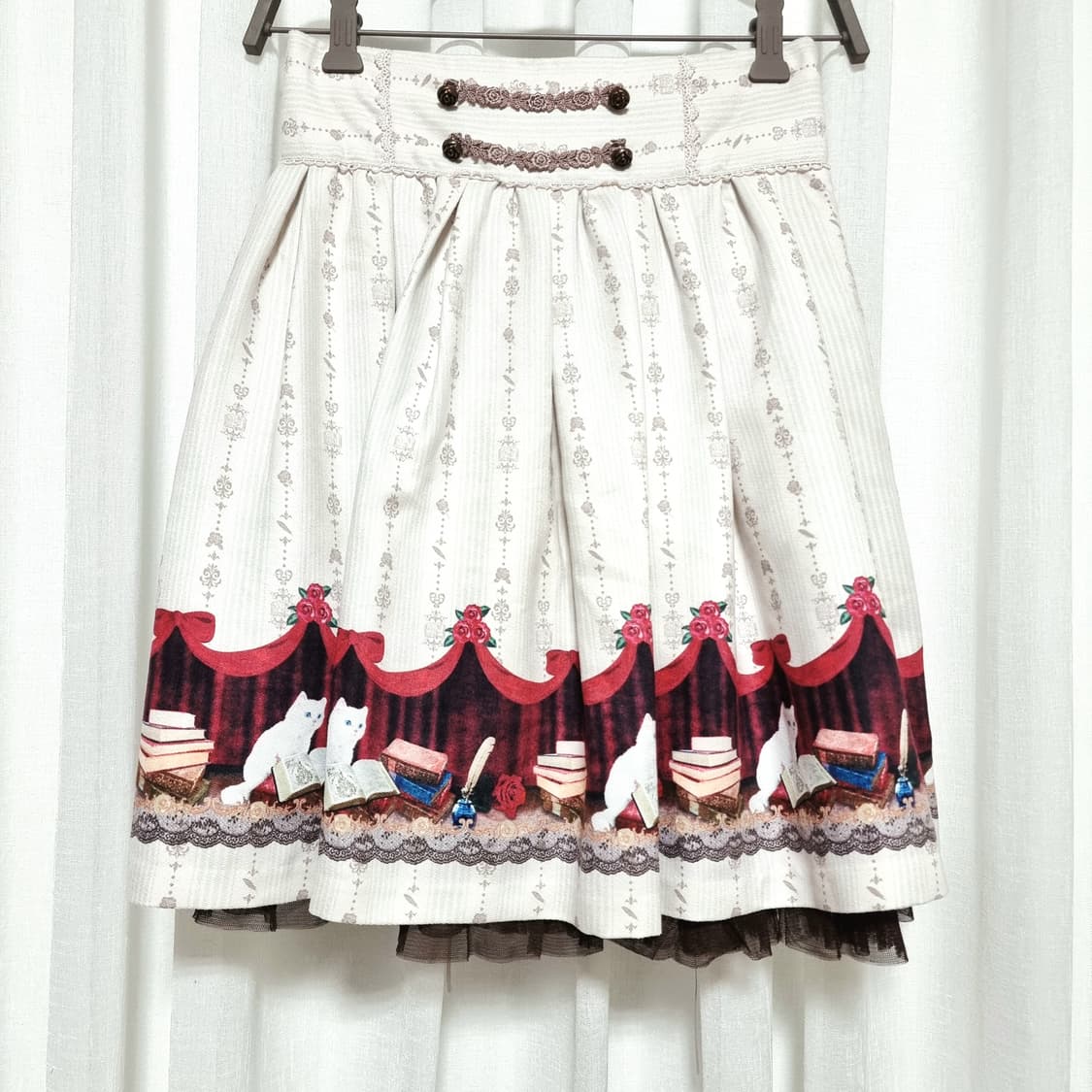 엑시즈팜 뒷코르셋밴딩 벨벳감 플레어 스커트 치마 (M) 미시착 새상품 상품이미지1