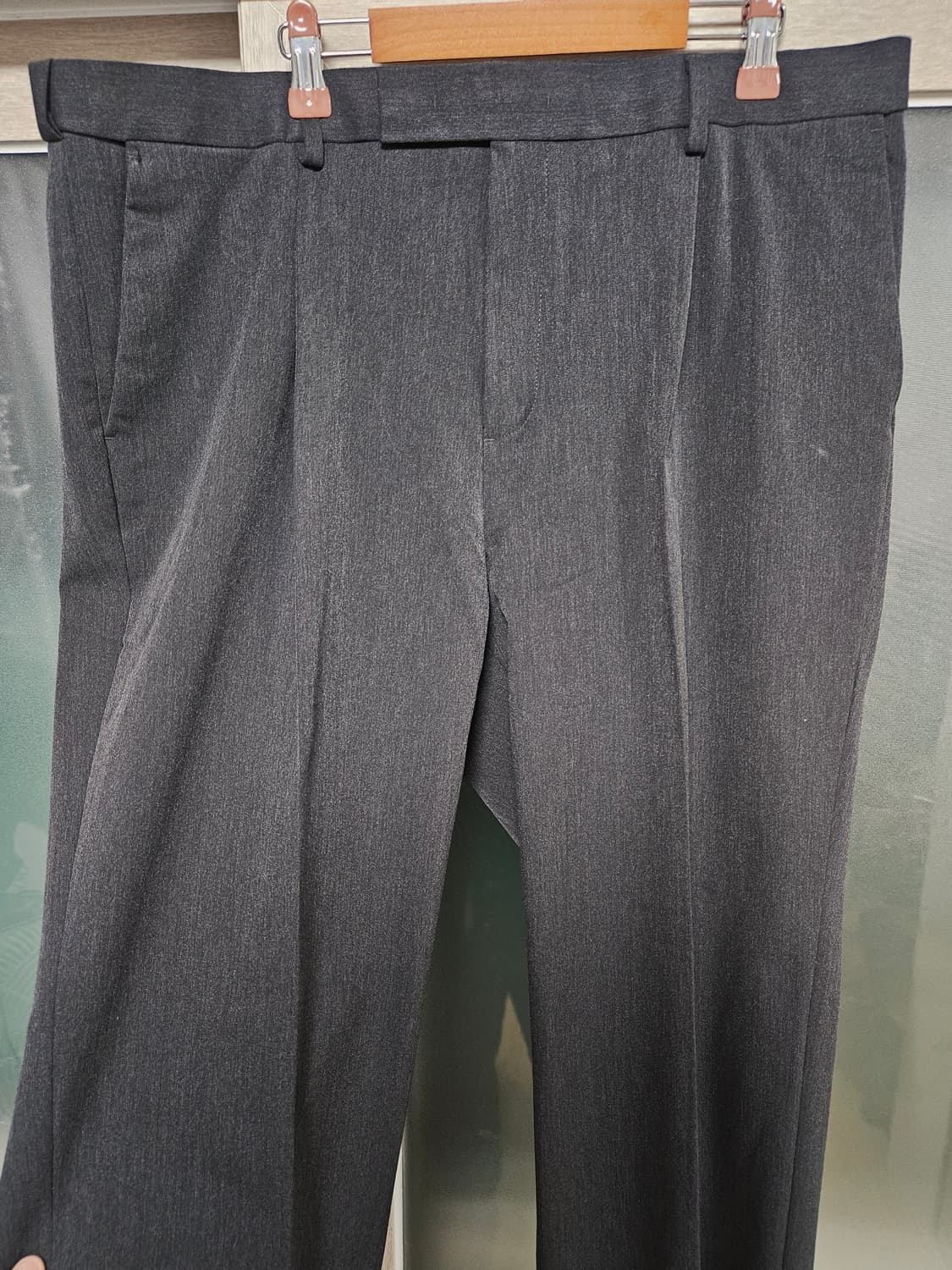 무신사 스탠다드 와이드 히든 밴딩 슬랙스 36 [차콜 그레이] 상품이미지3