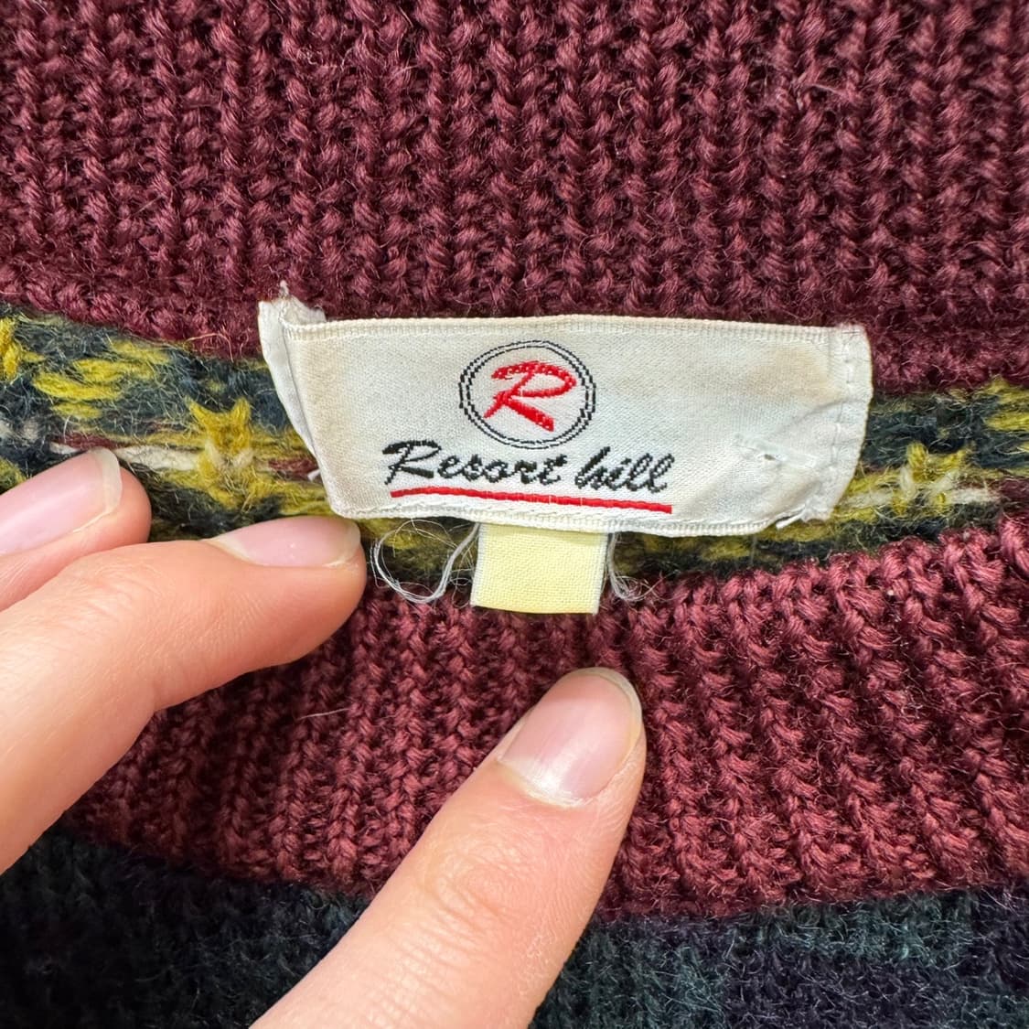 USA VTG 보헤미안 패턴 울 니트 스웨터 멀티 컬러 상품이미지5