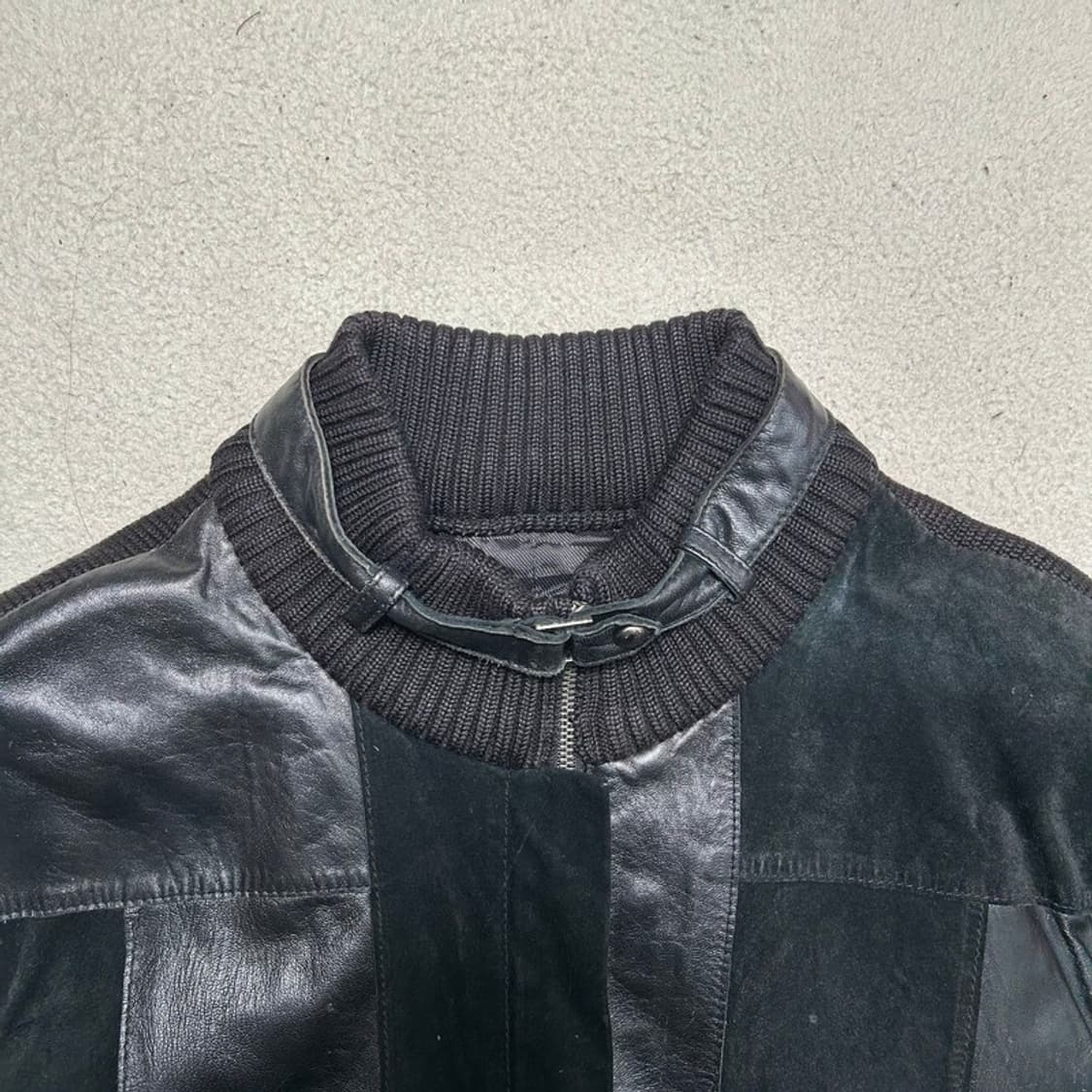 snow case 레더 스웨이드 패치 니트 자켓 77 상품이미지3