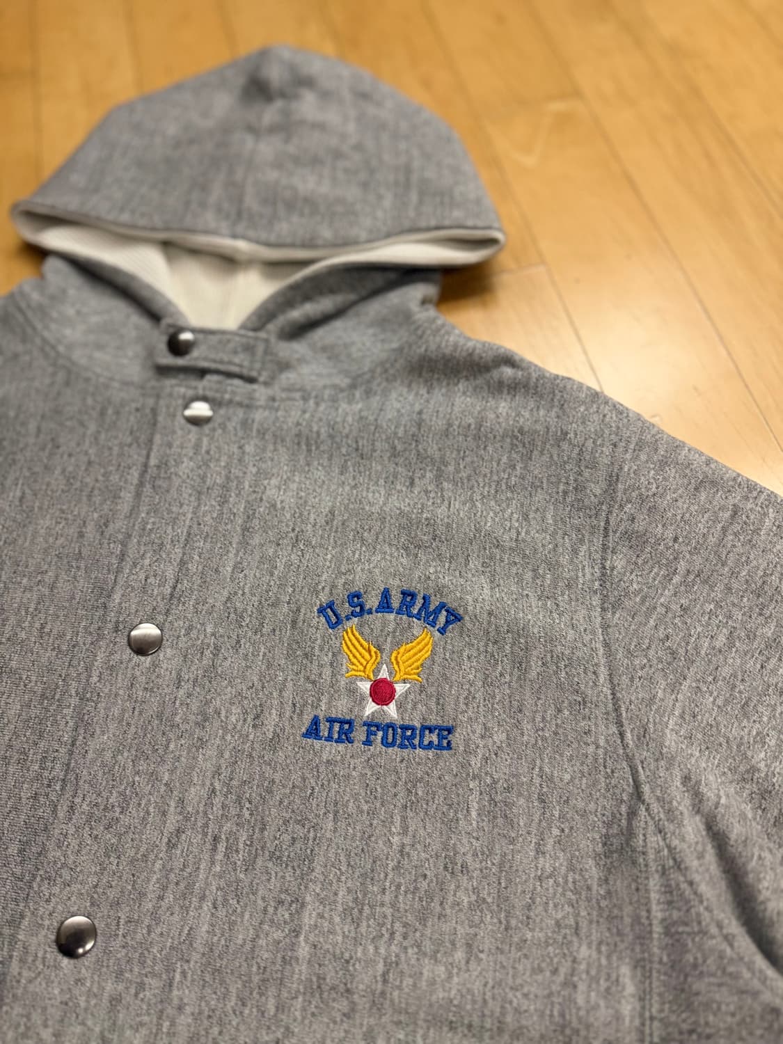 [90s/민트급] 챔피온 리버스위브 US ARMY 써멀 스냅 후드 자켓  상품이미지2