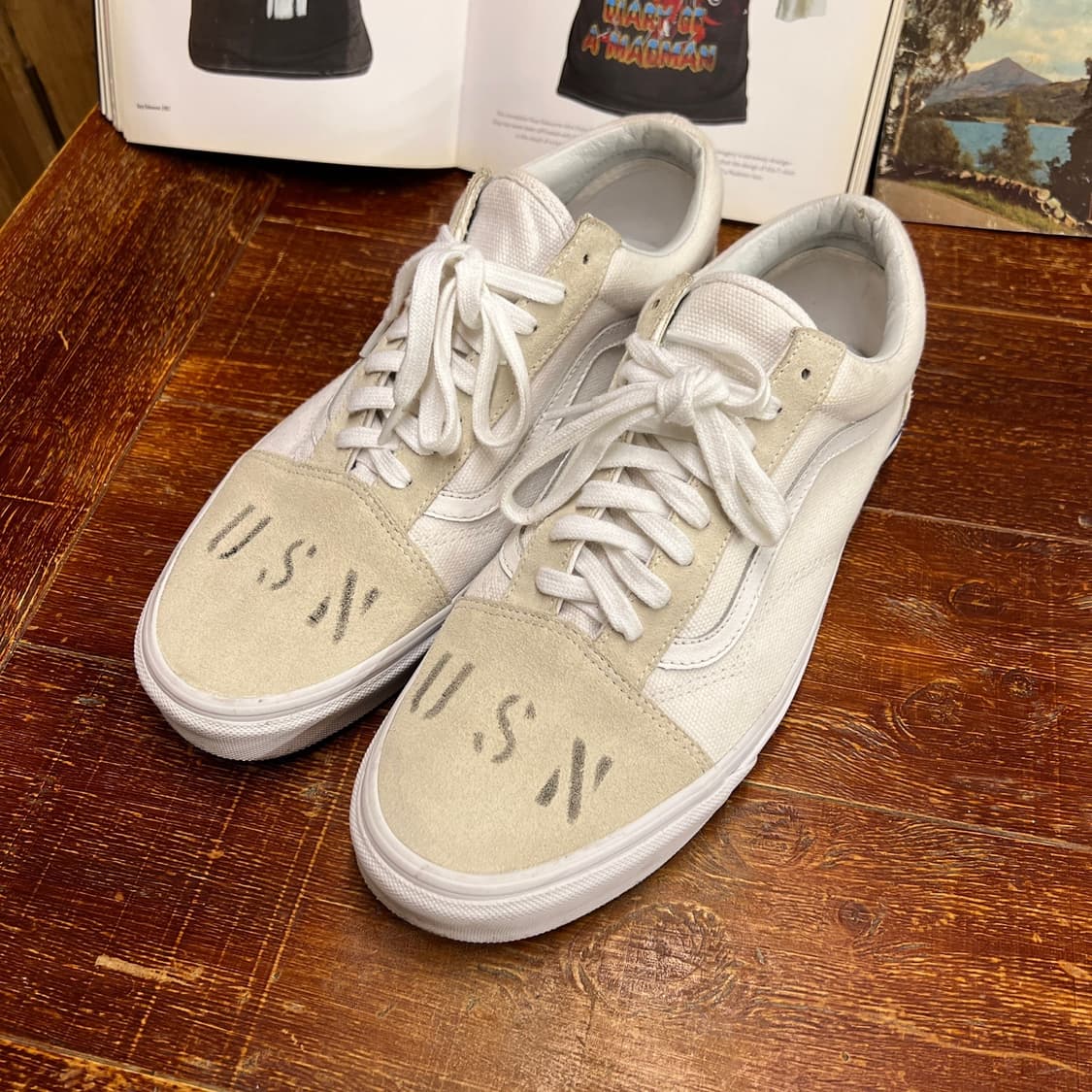 Vans Sneakers US Custom White 300 Size 상품이미지1