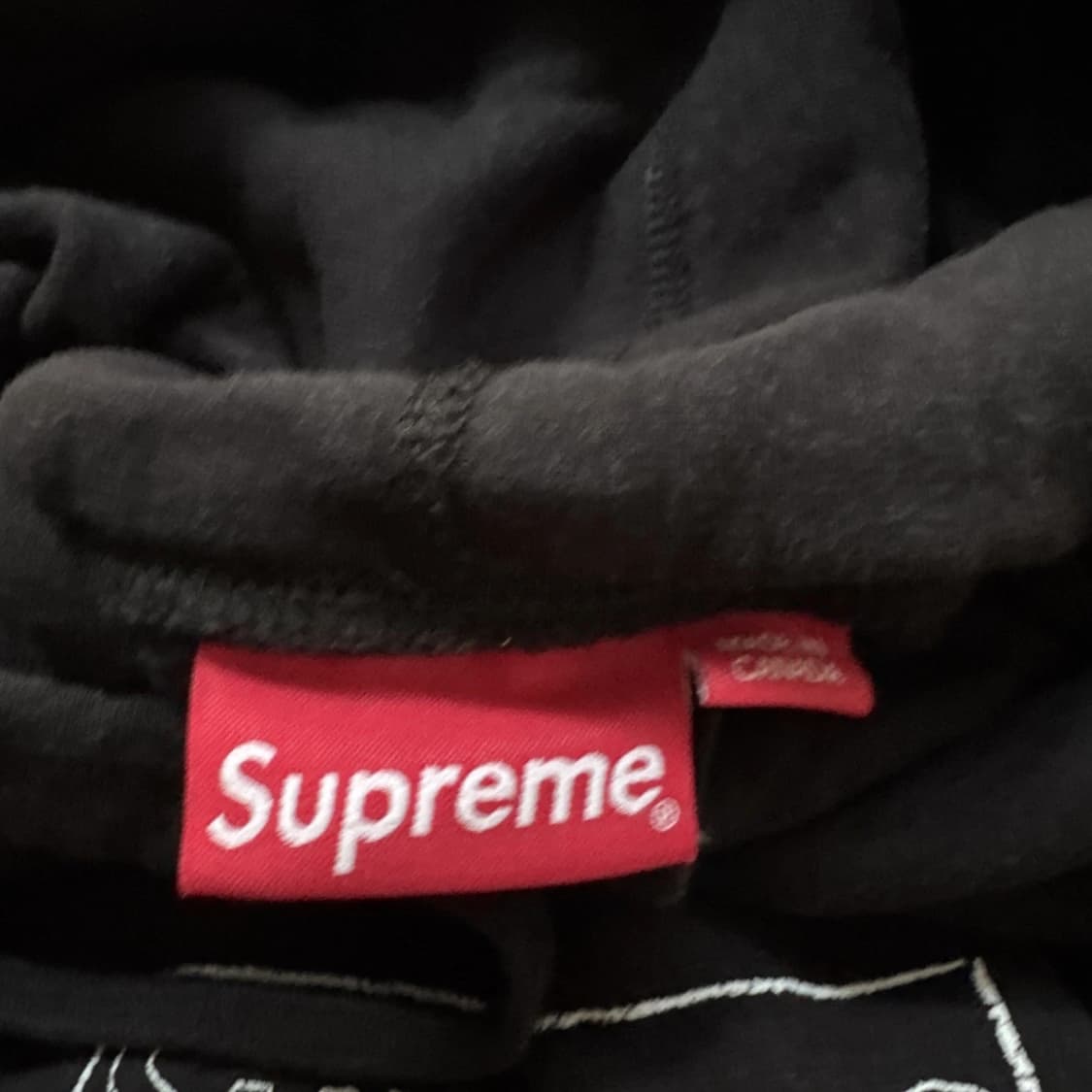 슈프림 X 카우스 초크 로고 후드 스웨트셔츠 블랙 상품이미지4