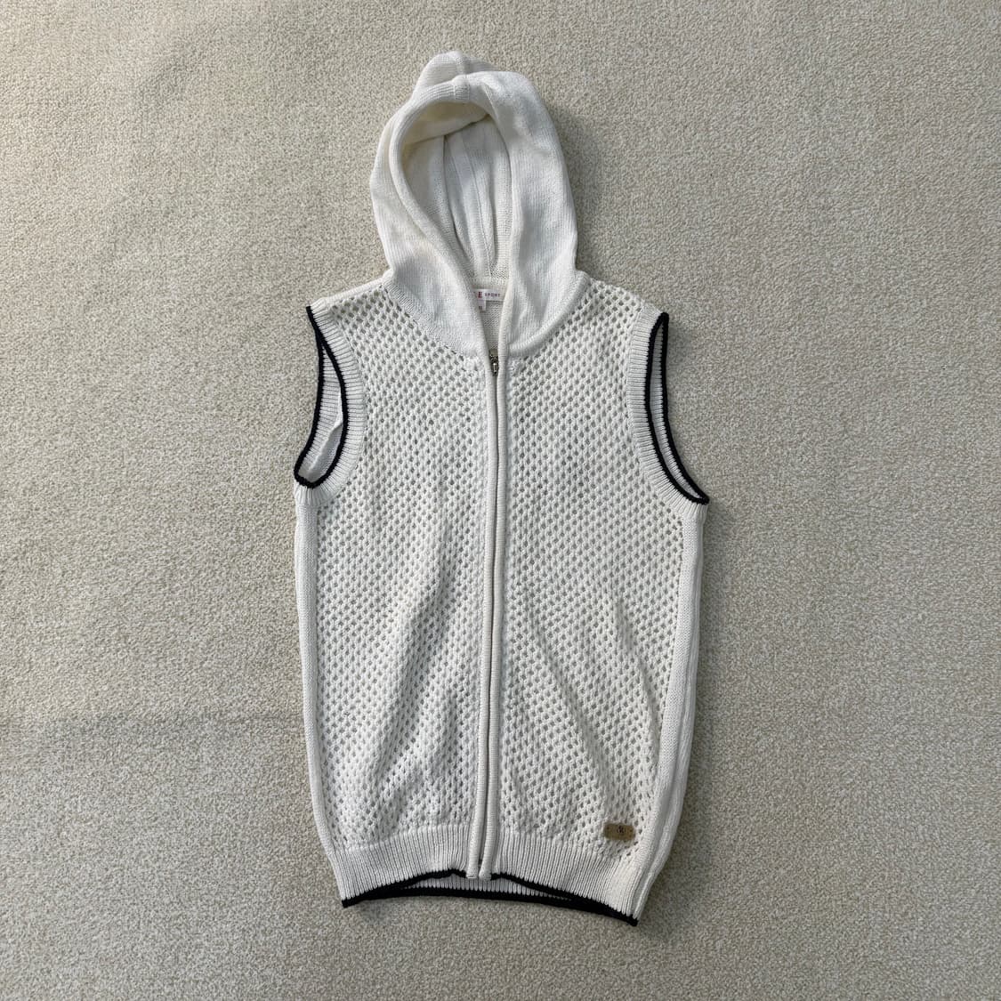 90 엘르 메쉬 후드집업 베스트 0223T 상품이미지1