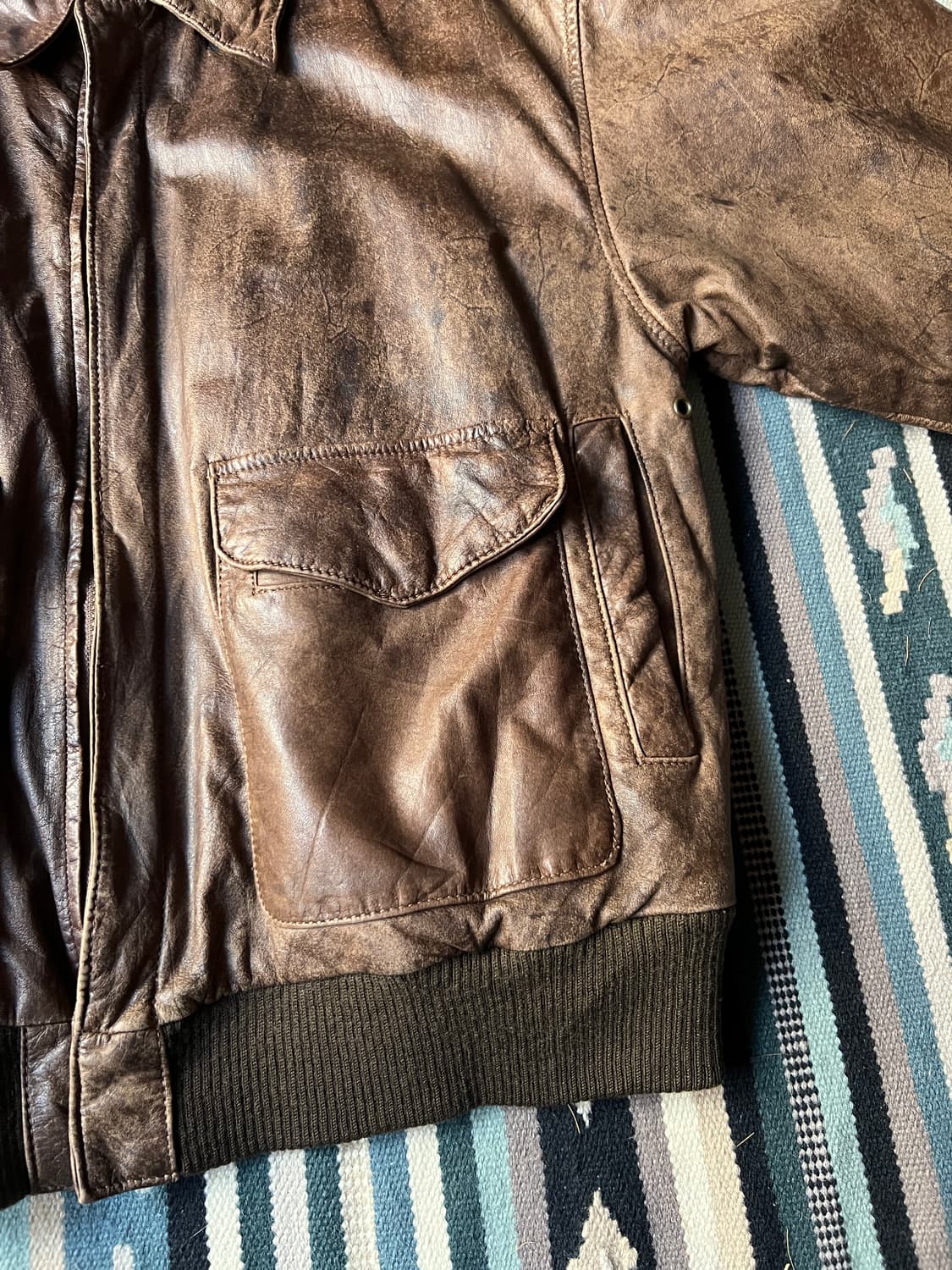 [S]90's USA 빈티지 리얼레더 A-2 플라이트 자켓 상품이미지3