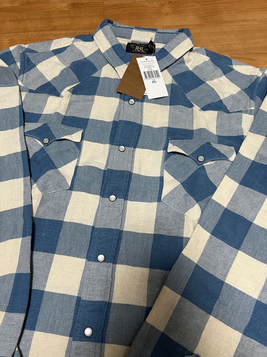 더블알엘 rrl 버팔로 웨스턴 셔츠 인디고 크림 상품이미지1