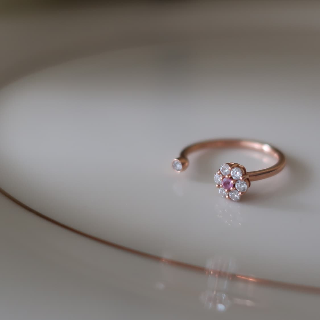 18k 핑크사파이어 다이아몬드 오픈링 상품이미지2