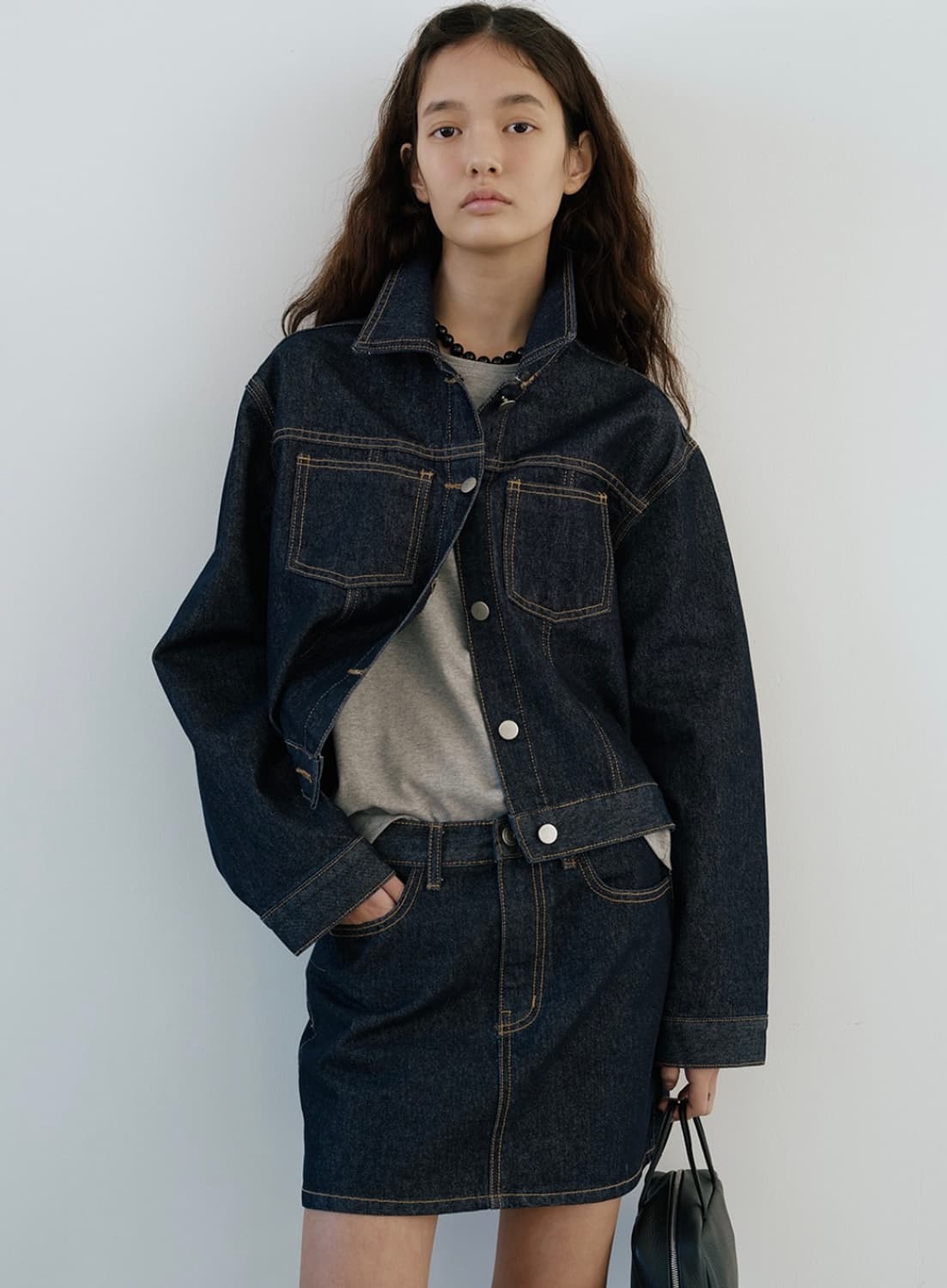 유라고 클래식 데님 자켓 인디고블루 상품이미지1